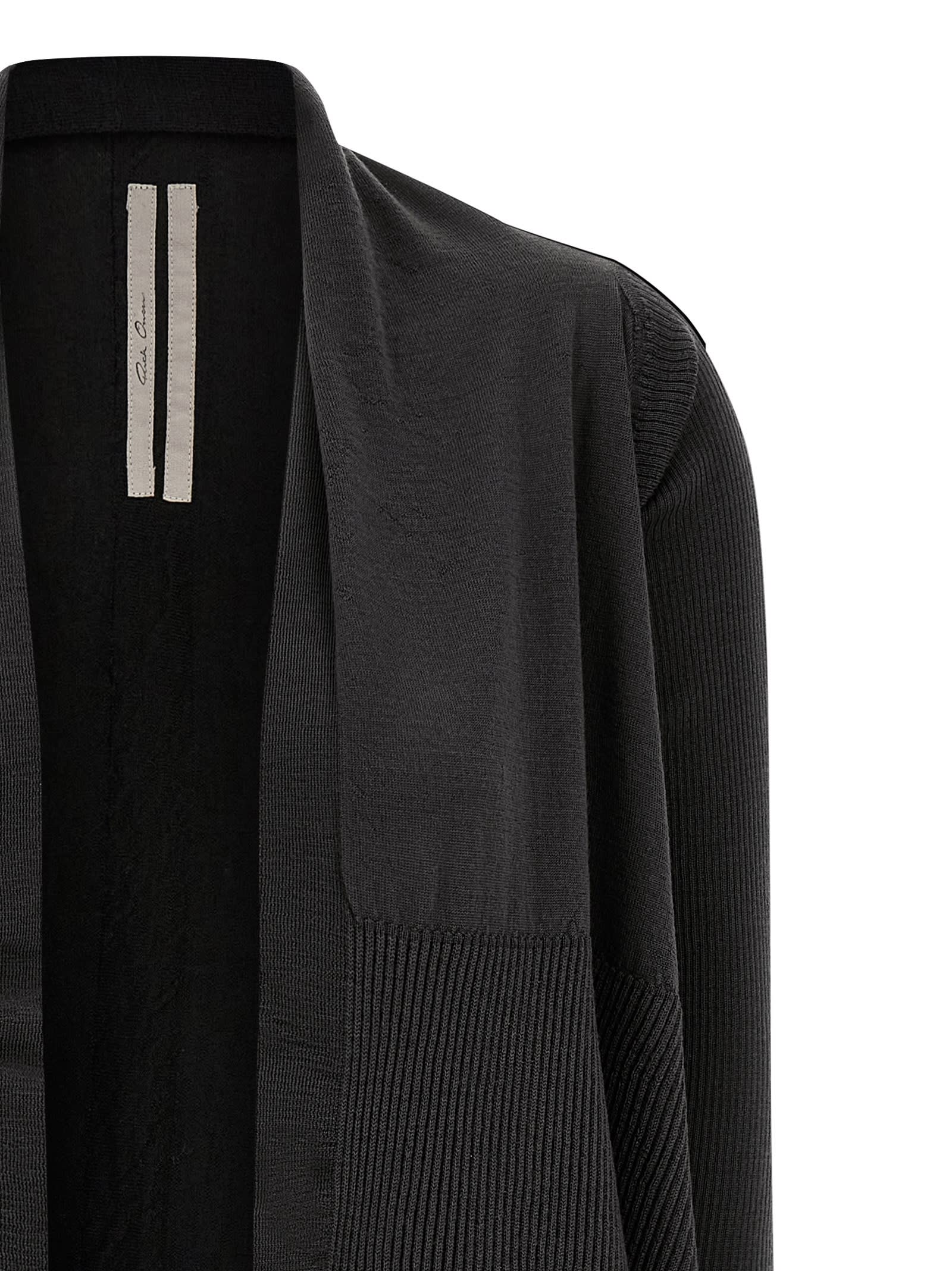 Rick Owens Medium Wrap Cardigan In Black