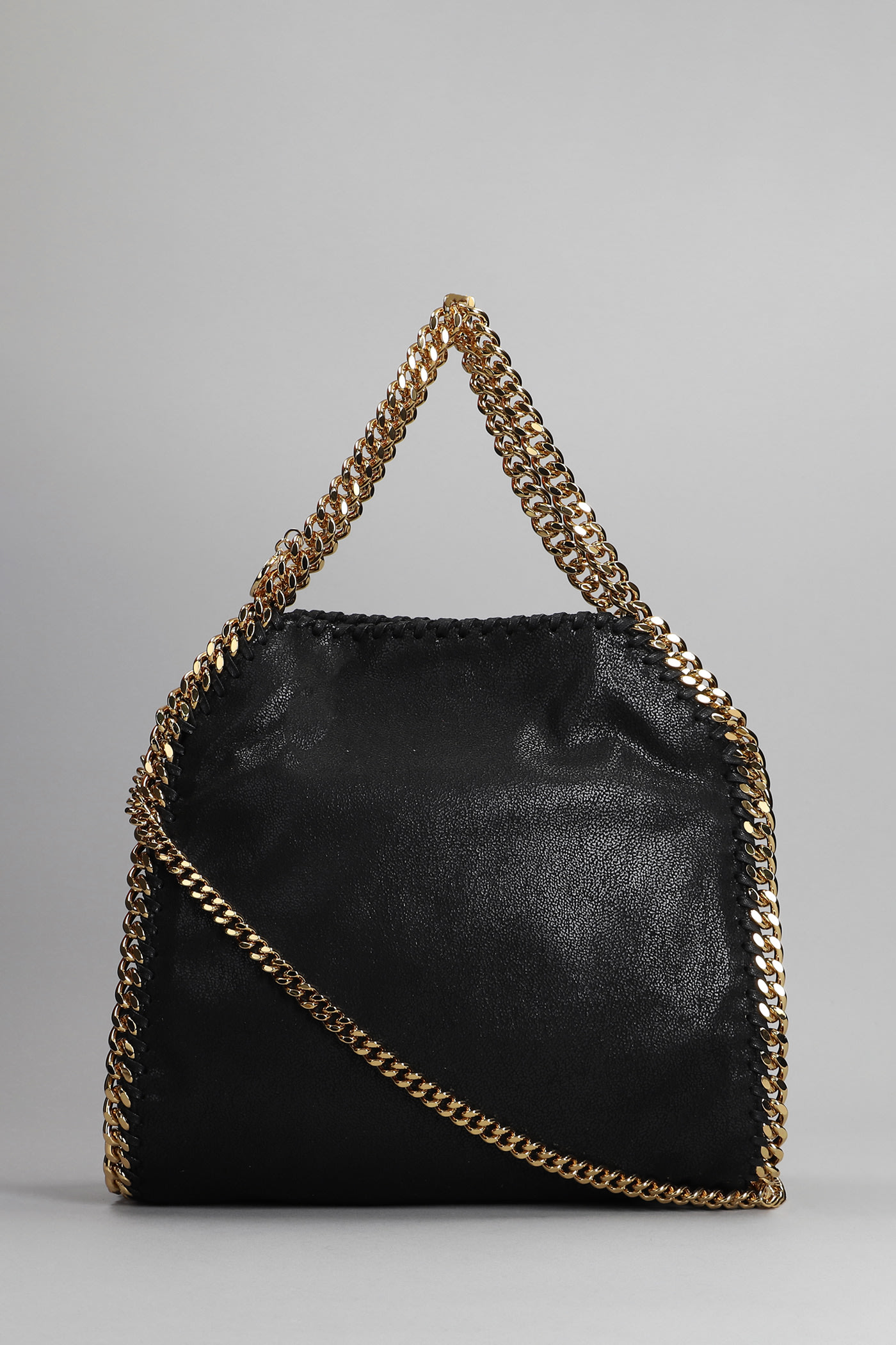 Shop Stella Mccartney Falabella Mini Tote In Black Faux Leather