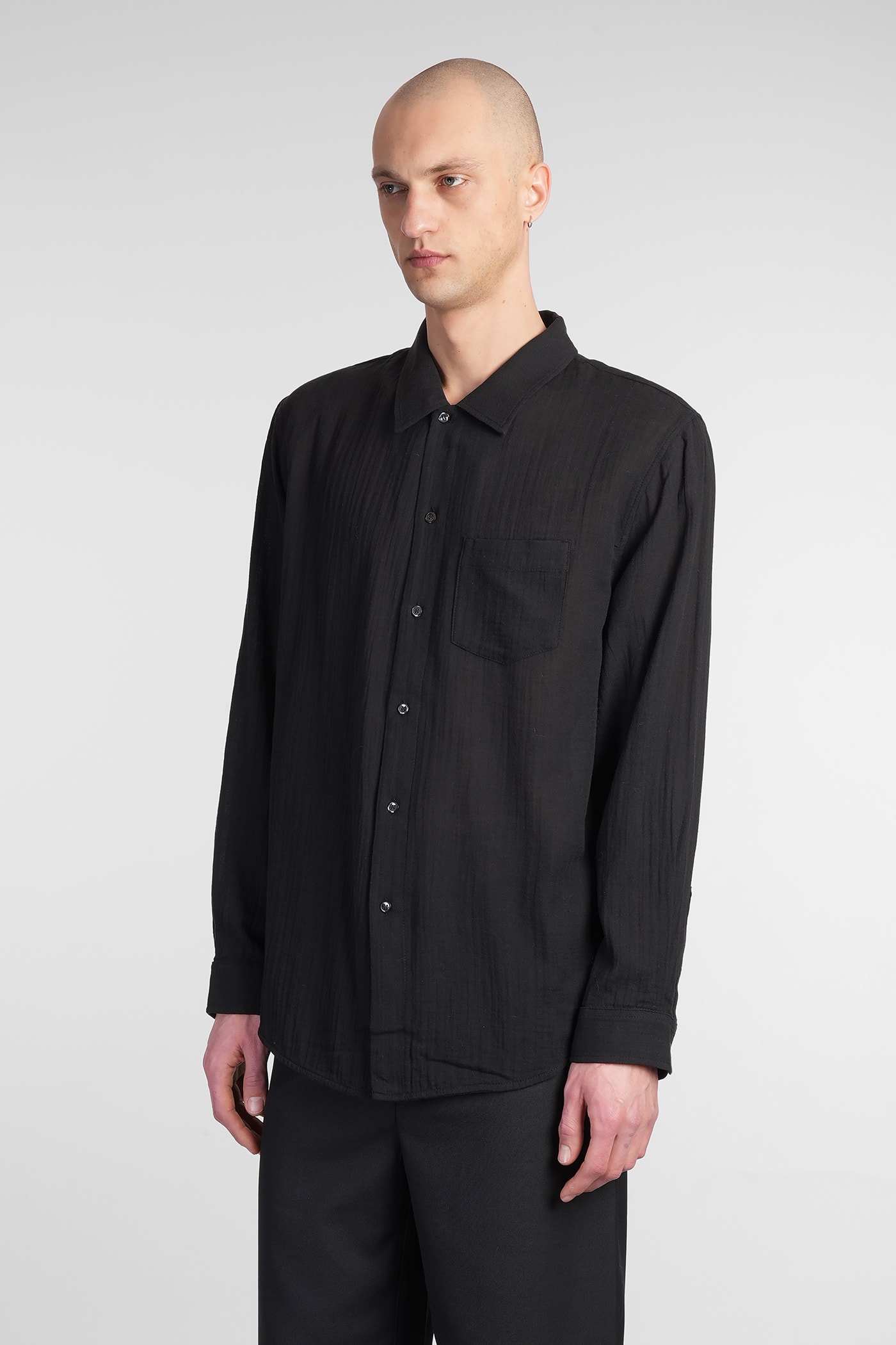 Séfr Black Voile Shirt In Black