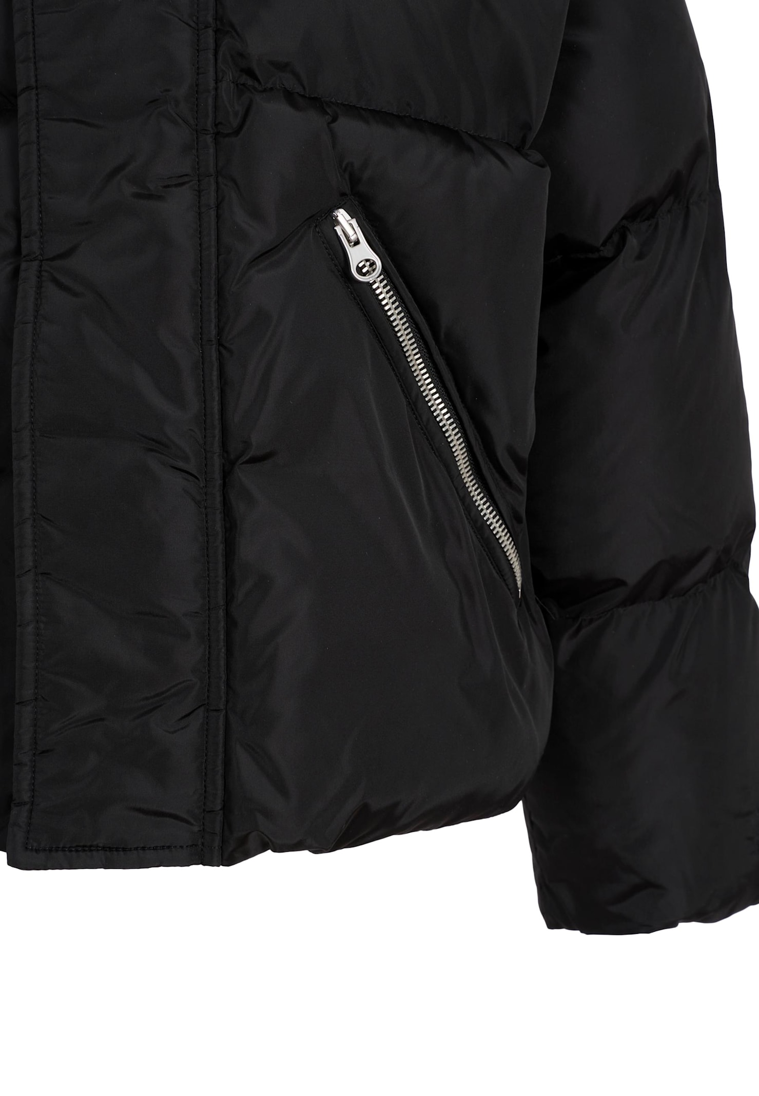 Mm6 Maison Margiela Black Down Jacket For Kids With Logo In Black