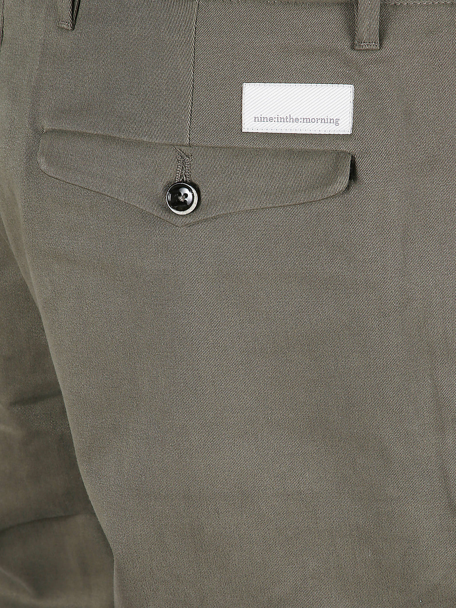 Nine In The Morning Buttoned Pocketed Straight-leg Trousers In Green