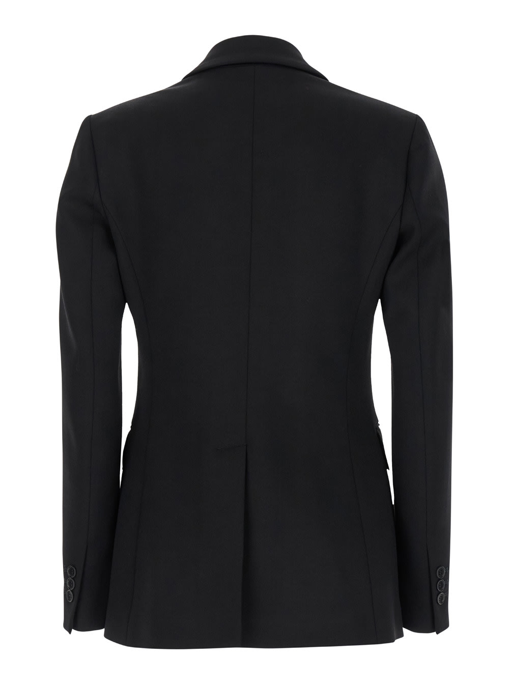 Shop P.a.r.o.s.h Black Double-breasted Jacket With Peak Revers In Fabric Woman