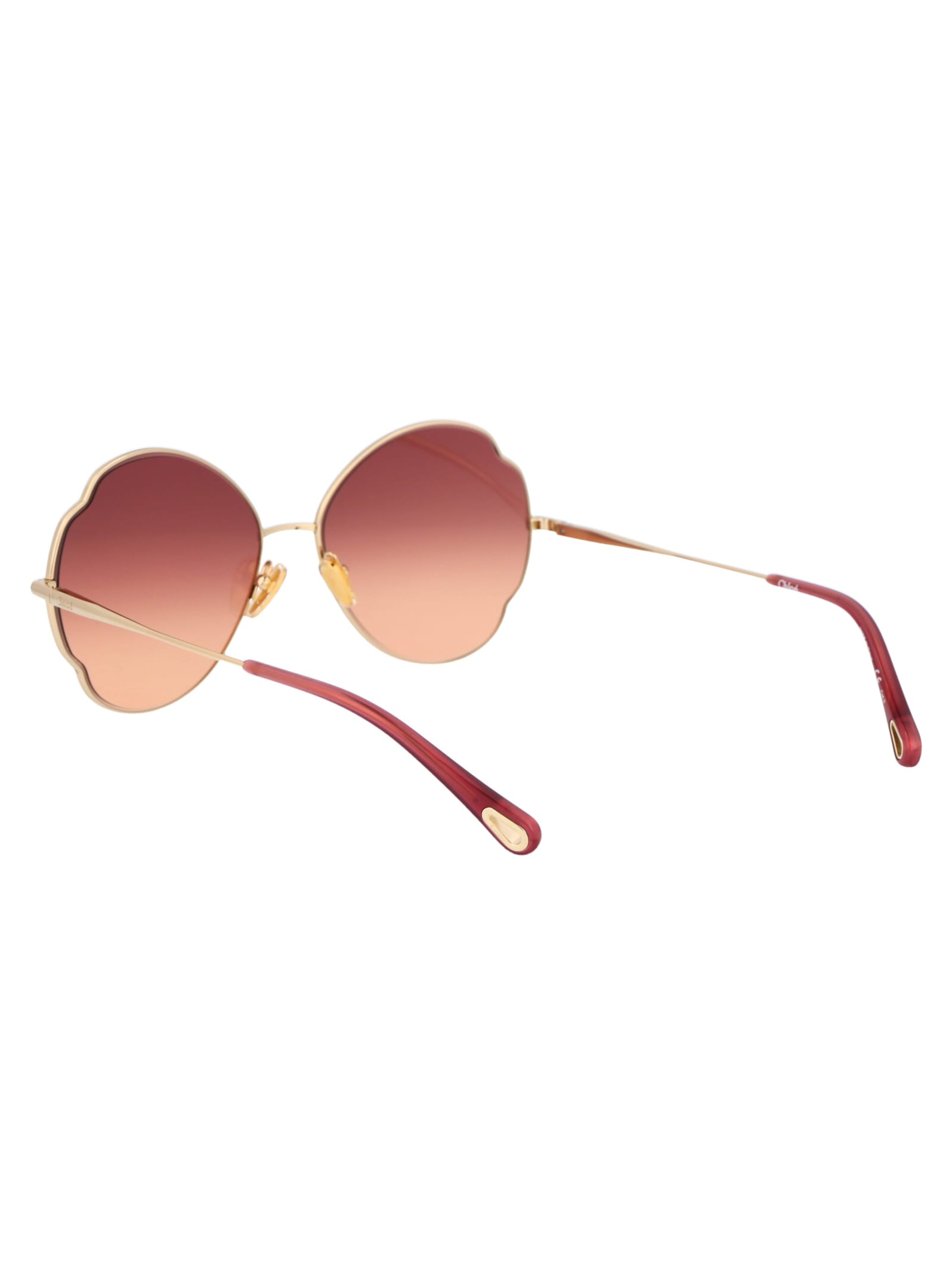 Shop Chloé Ch0093s Sunglasses In 004 Gold Gold Red