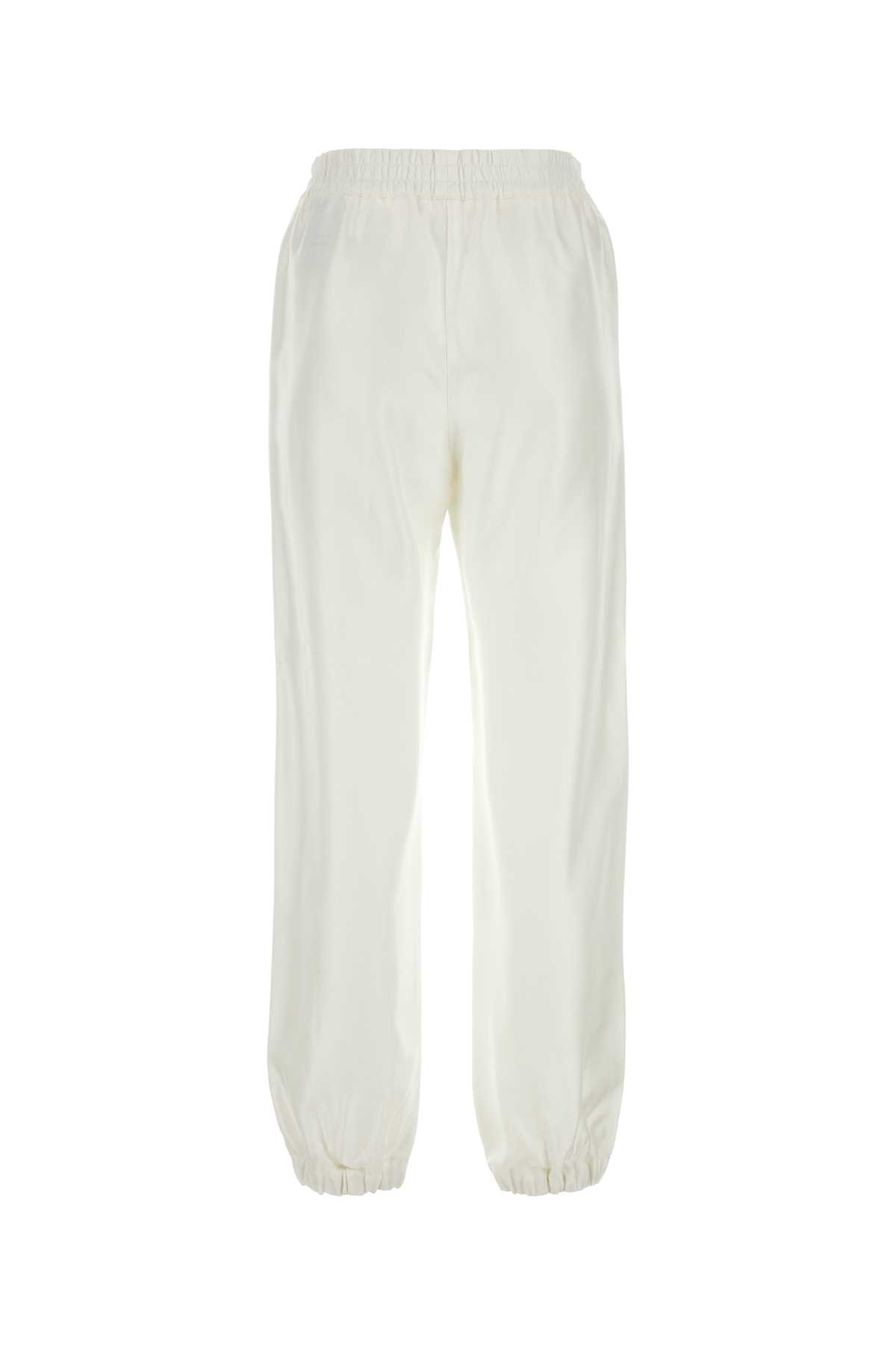 Moncler White Viscose Joggers In 034