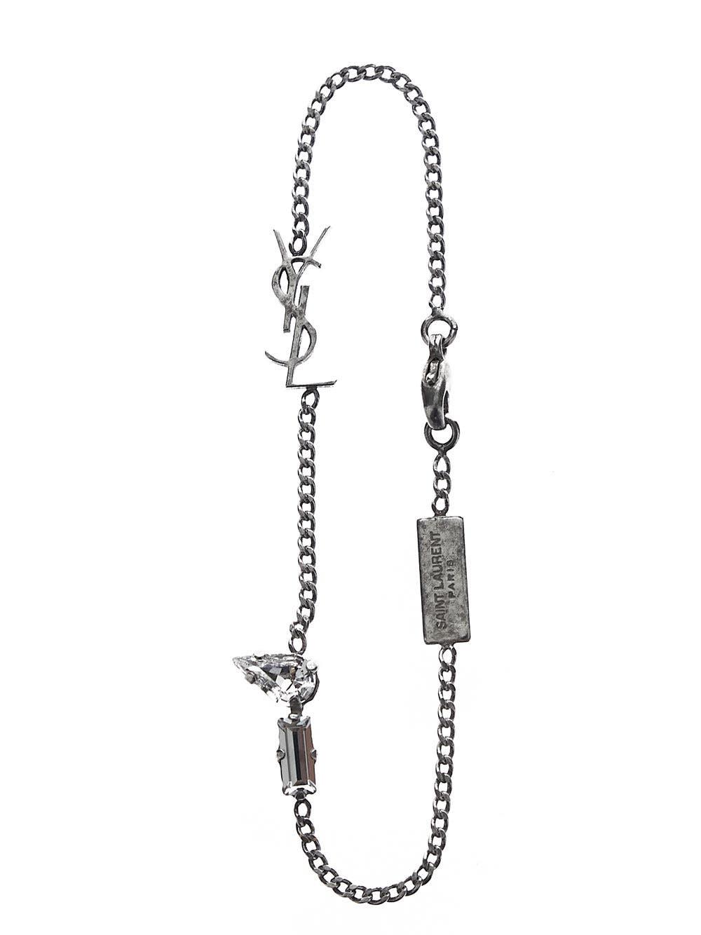 Saint Laurent Opyum Charm Bracelet In Metal And Rhinestone