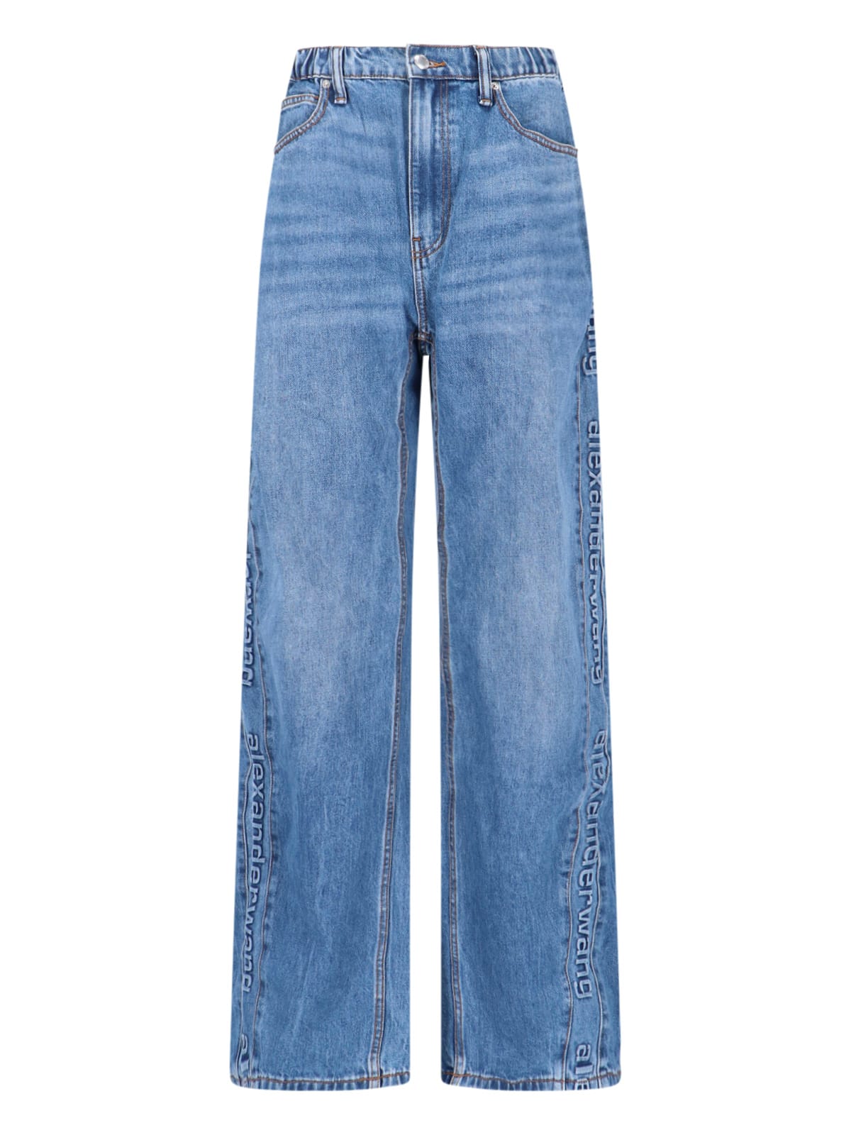 Alexander Wang Logo Joggers Jeans In Animal Print
