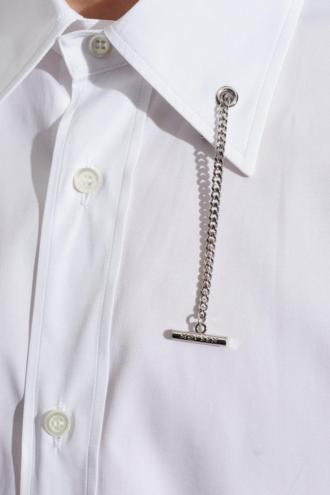 Alexander Mcqueen Classic Tailored Poplin Shirt For Men In Opticalwhite