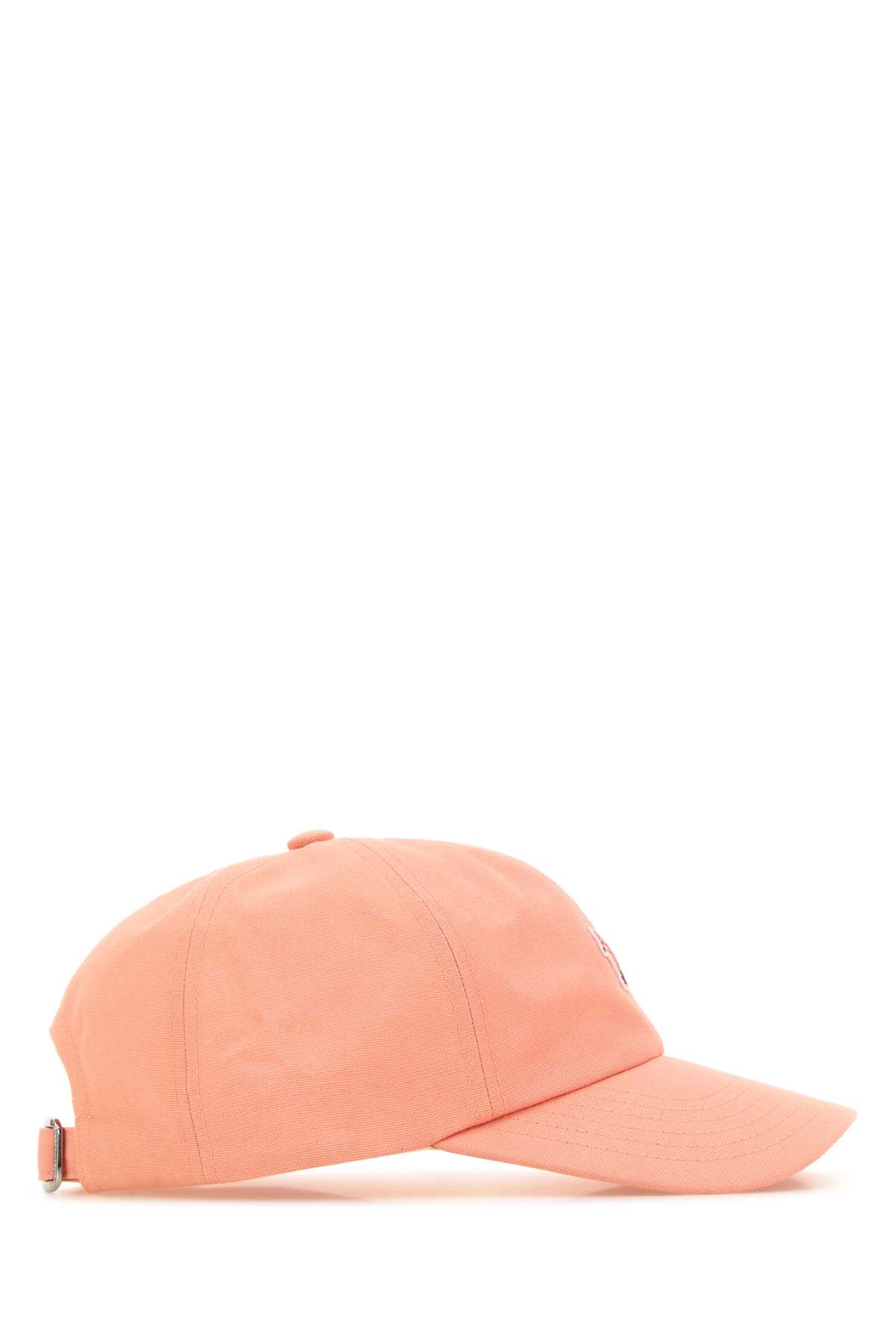 Maison Kitsuné Maison Kitsune Salmon Cotton Baseball Cap In Pink