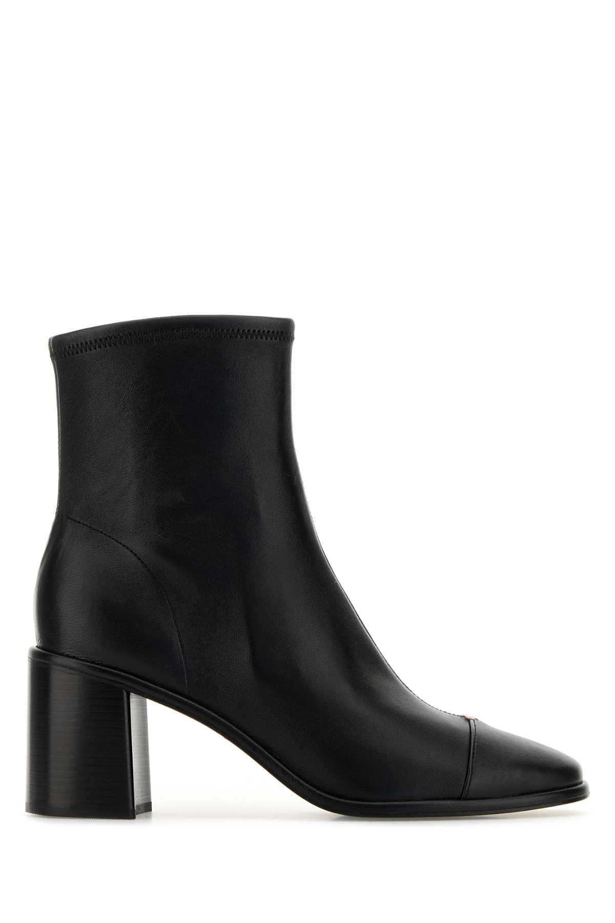 Tory Burch Black Leather Ankle Boots In White