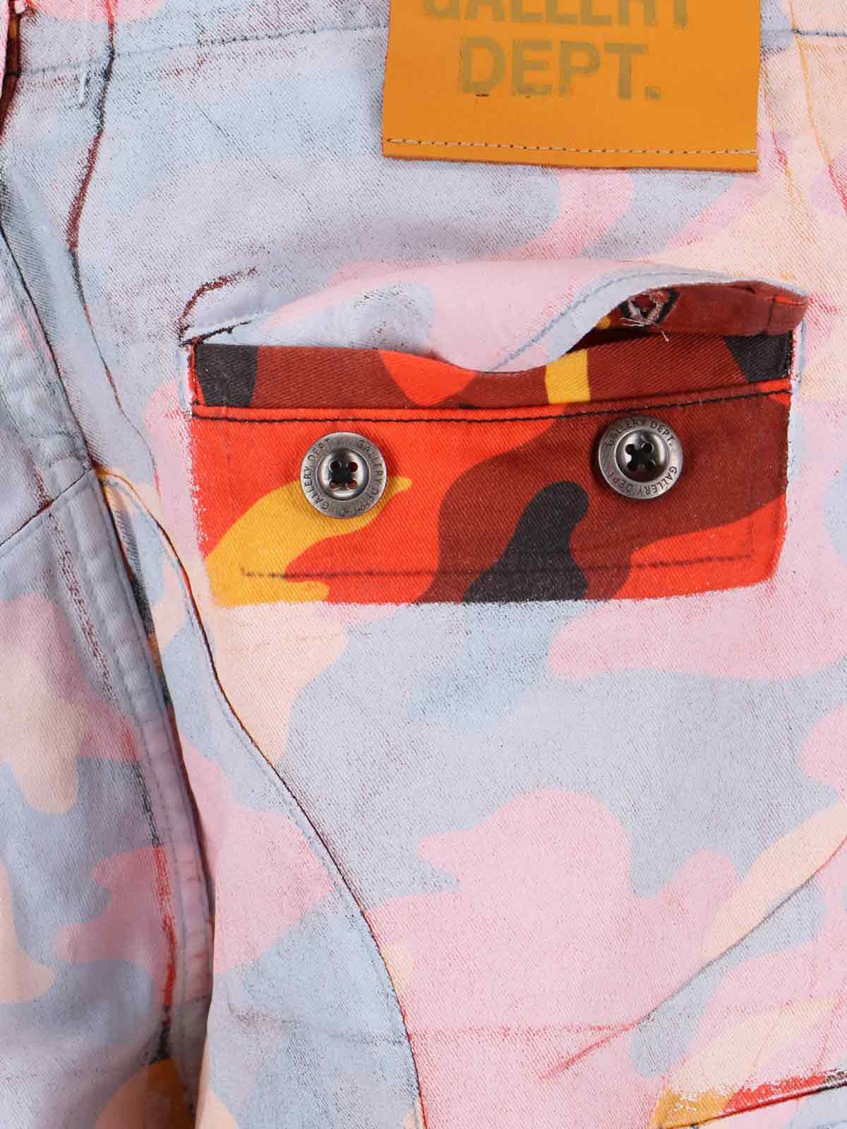 Gallery Dept. Straight-leg Camouflage-print Cotton-twill Cargo Shorts In Pink