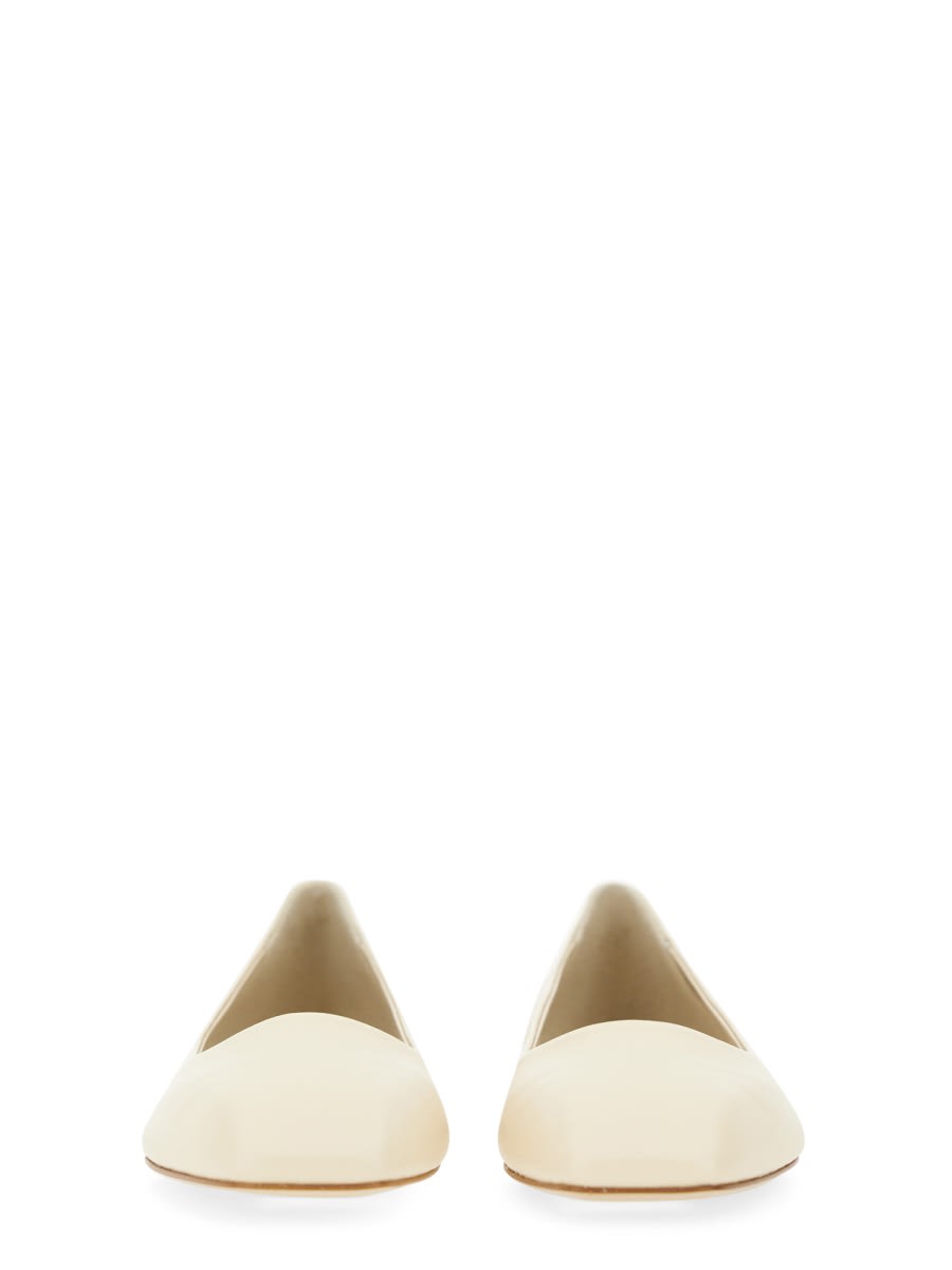 Aeyde Aeydē "ida" Dancer Nappa Leather Flats In White