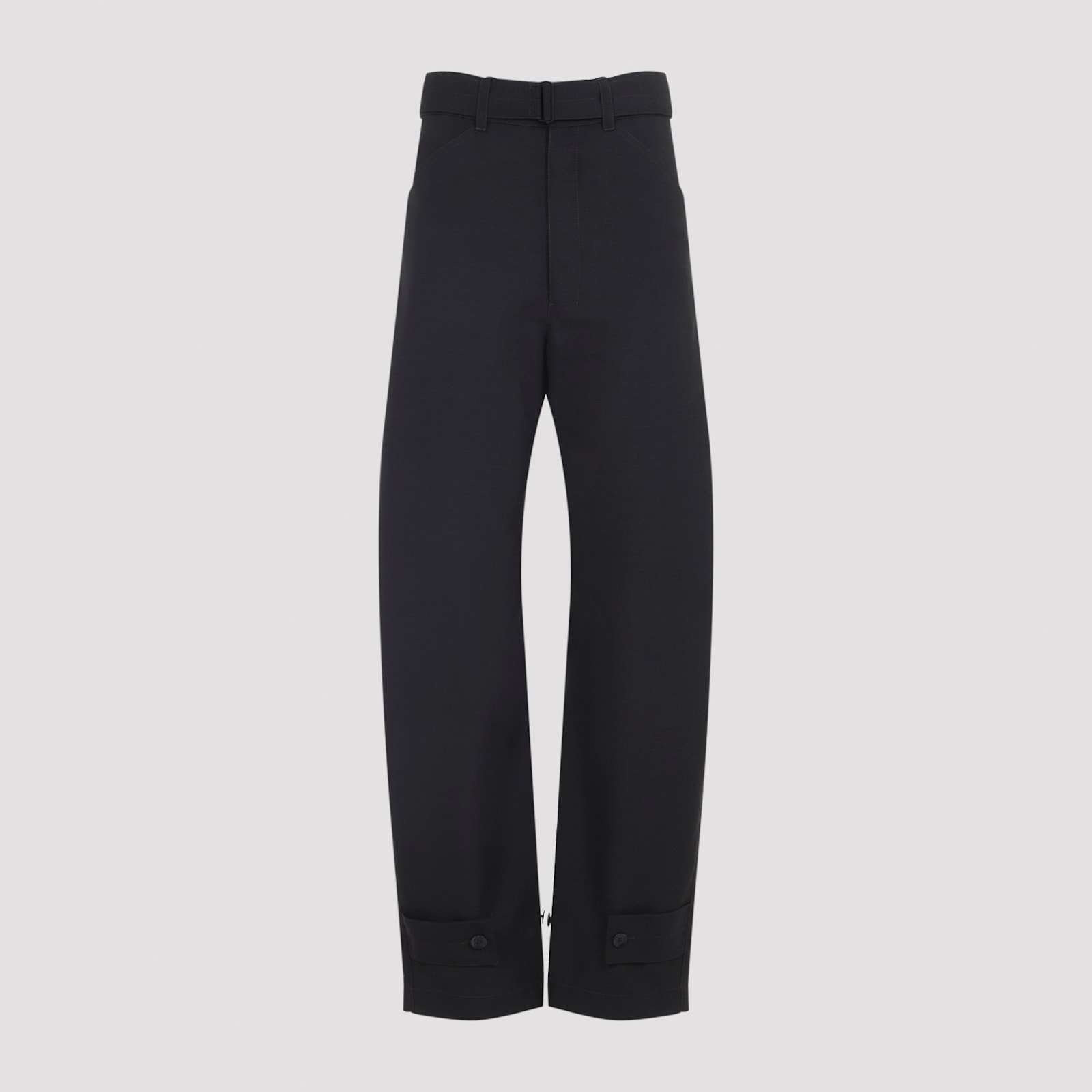 Lemaire Tailored Pants With Belt Loops And Pockets In Black