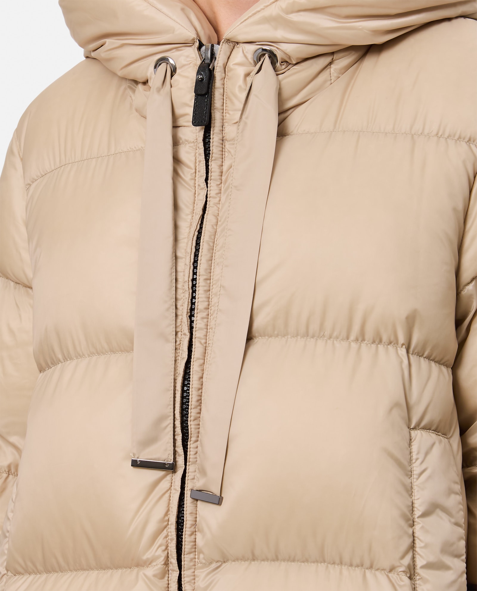 Shop Max Mara The Cube Seia Short Hooded Down Jacket In Avorio