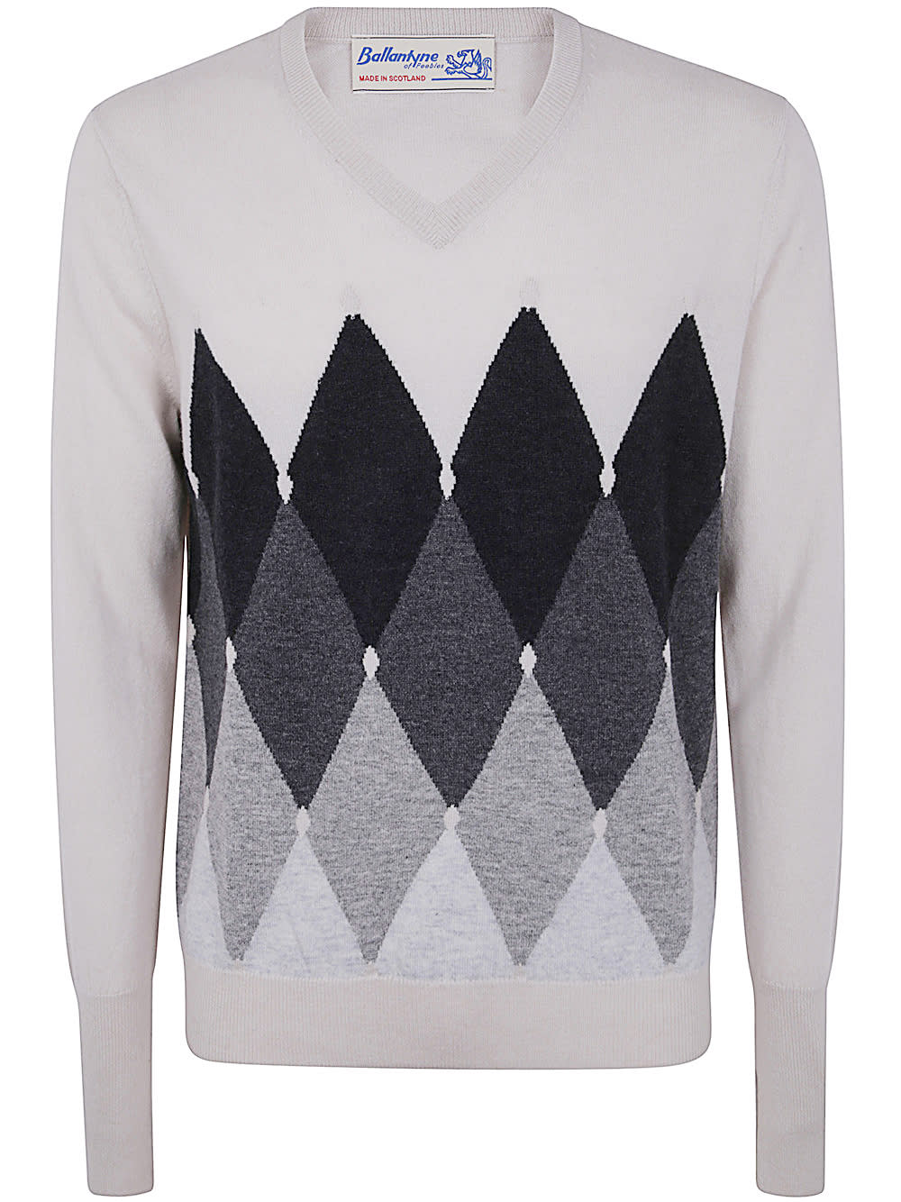 Shop Ballantyne V Neck Pullover In Dust White Silver