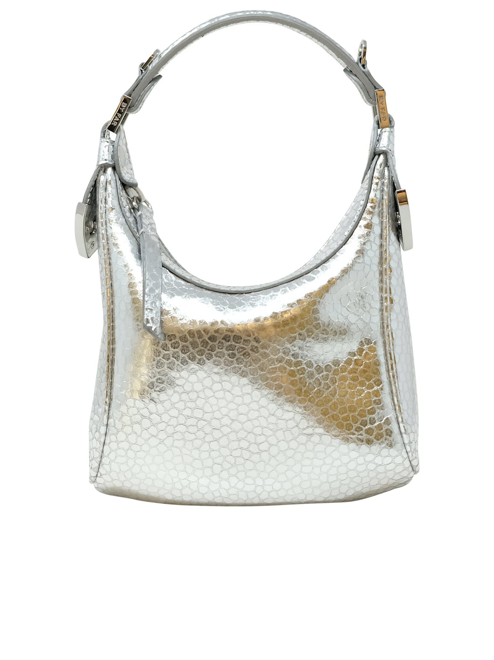 Shop By Far Cosmo Silver Flagstone Leather Handbag