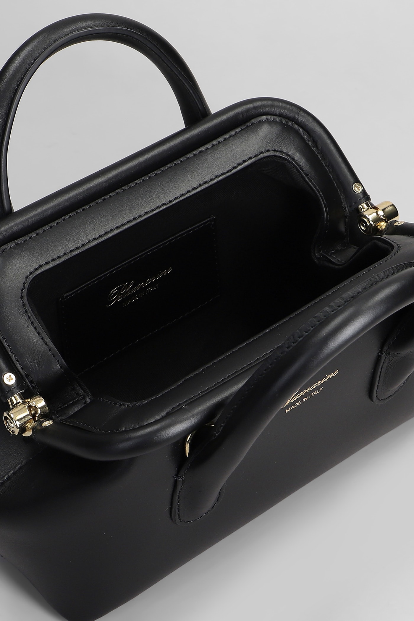 Blumarine Shoulder Bag In Black Leather In Black