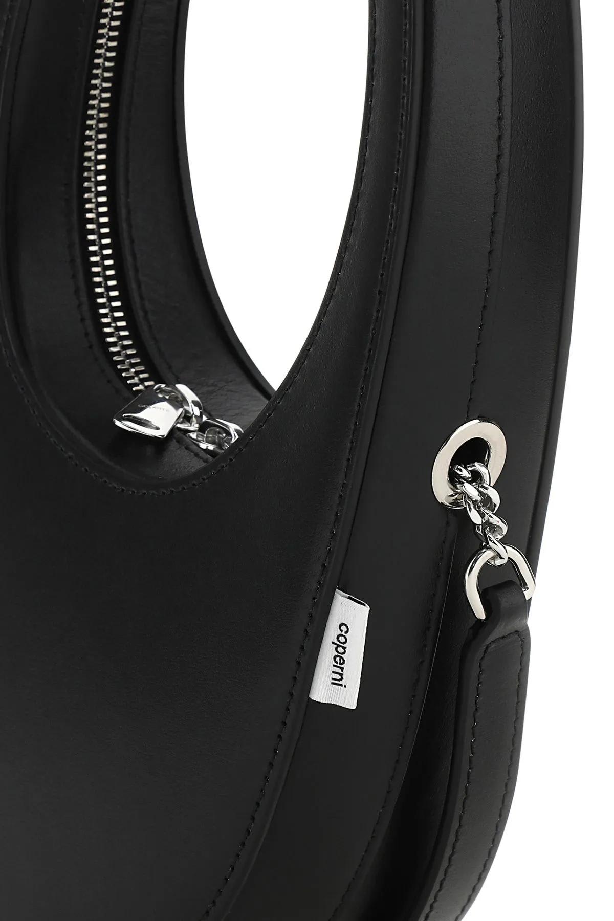 Shop Coperni Black Leather Mini Swipe Handbag