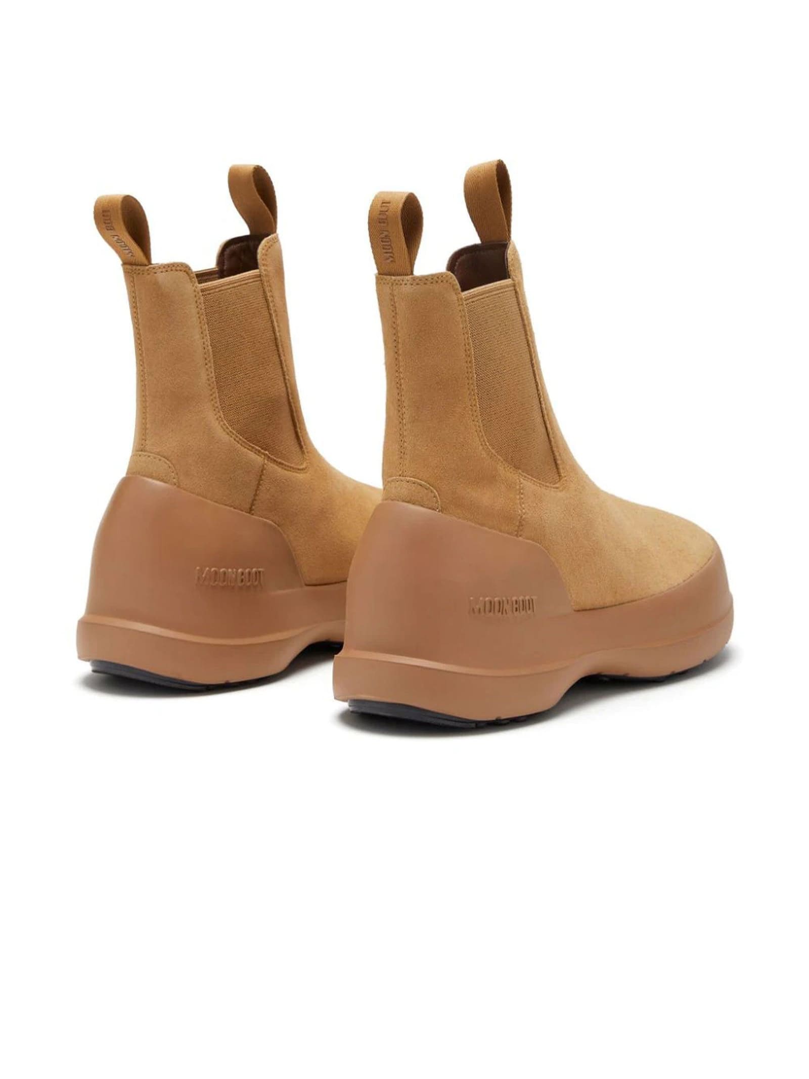 Shop Moon Boot Luna Sand Suede Chelsea Boots In Beige