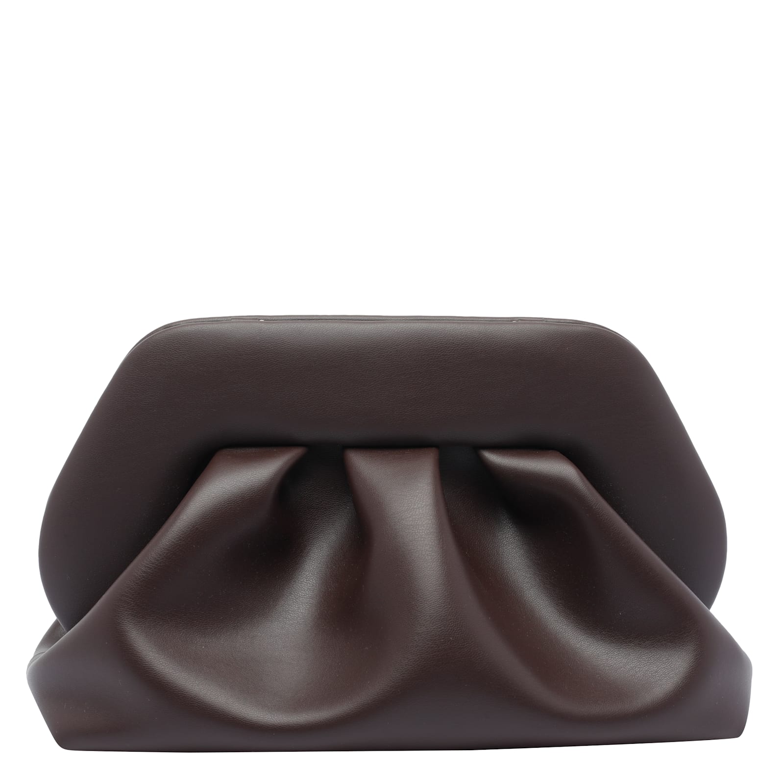 Themoirè Bios Pleated Clutch Bag In Brown