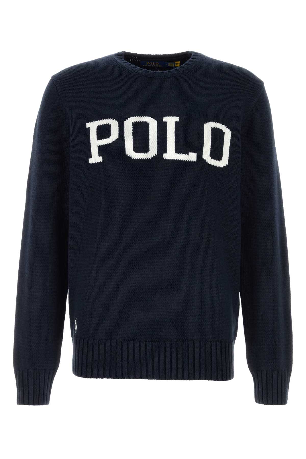 Shop Ralph Lauren Midnight Blue Cotton Sweater In Multi