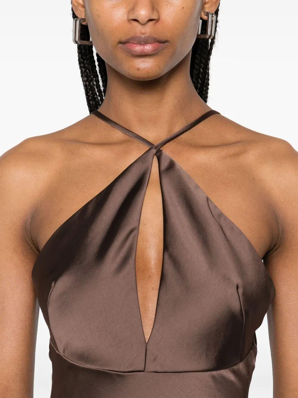 Shop Patrizia Pepe Halter Maxi Dress