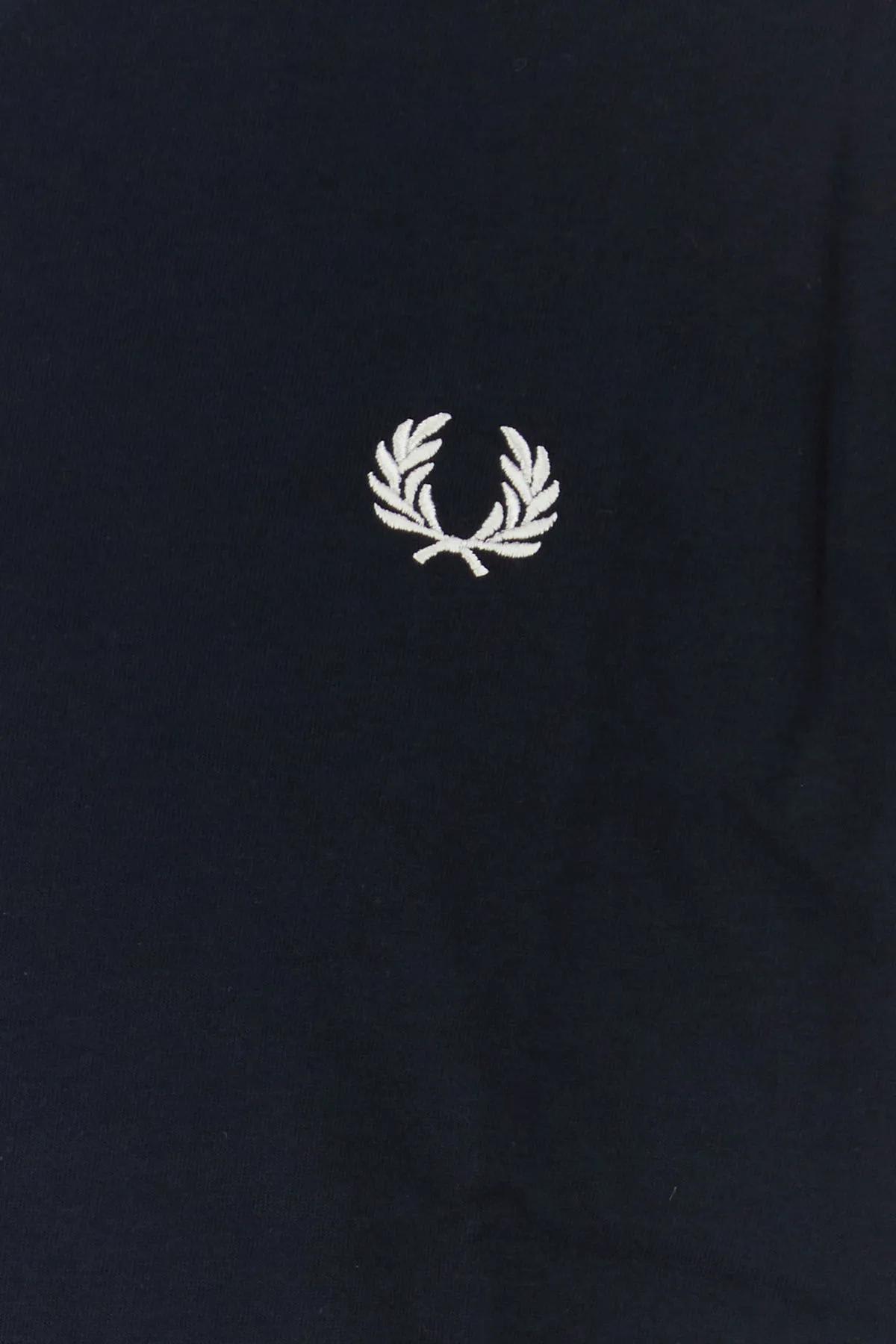 Shop Fred Perry Midnight Blue Cotton T-shirt In Navy
