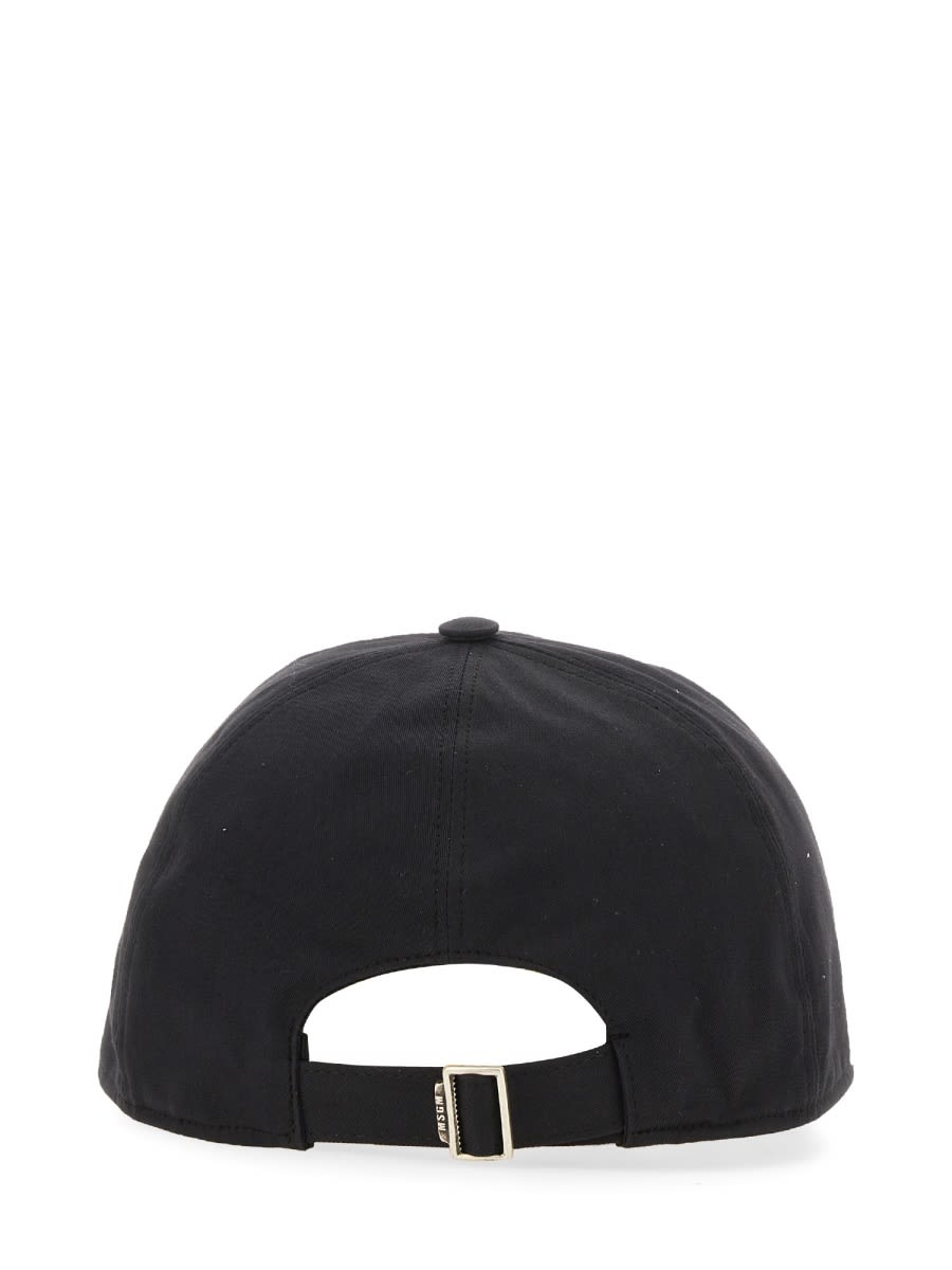 Msgm Logo-embroidered Baseball Cap In Black