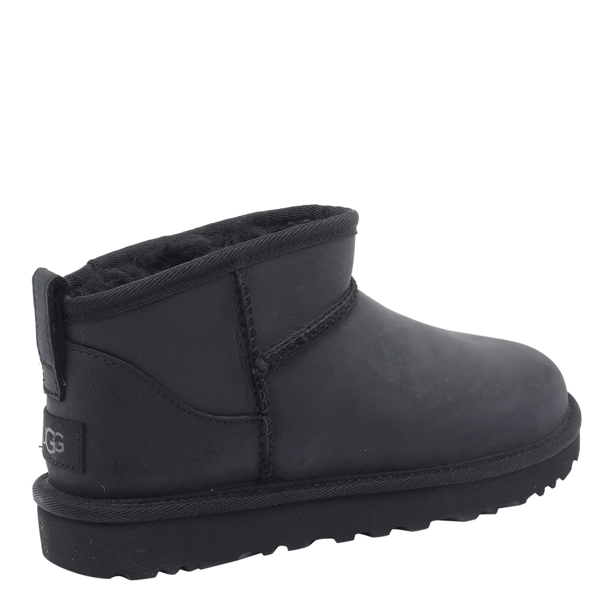 Ugg Stivali Classici Ultra Mini In Pelle In Black