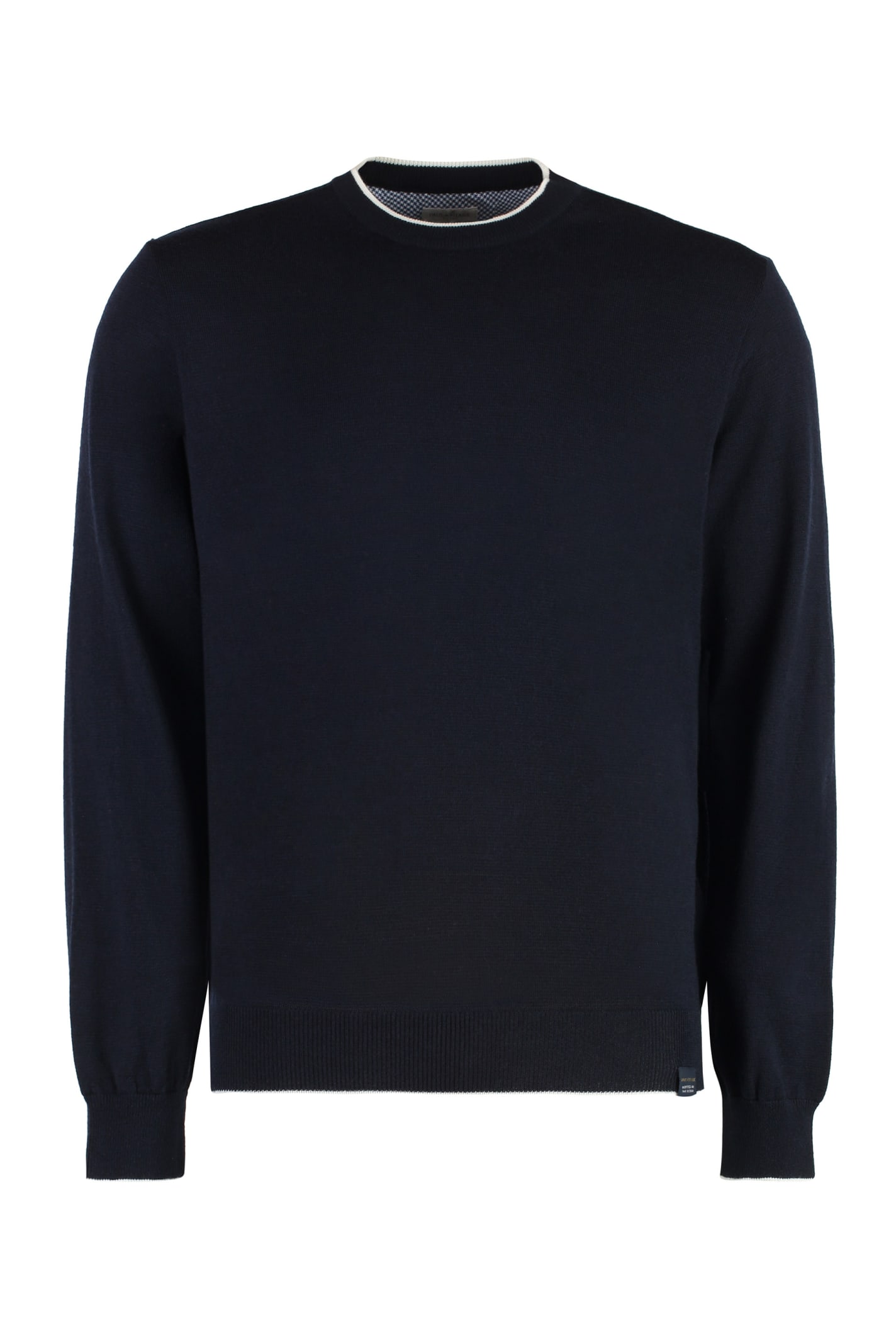 Shop Paul&amp;shark Virgin Wool Crew-neck Sweater In Blue