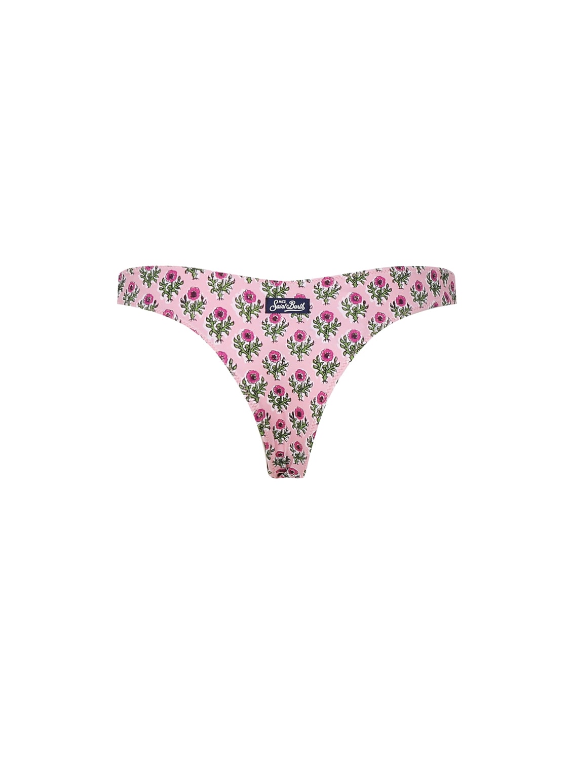 Mc2 Saint Barth Woman Pink Flower Classic Swim Briefs Lido In Pink