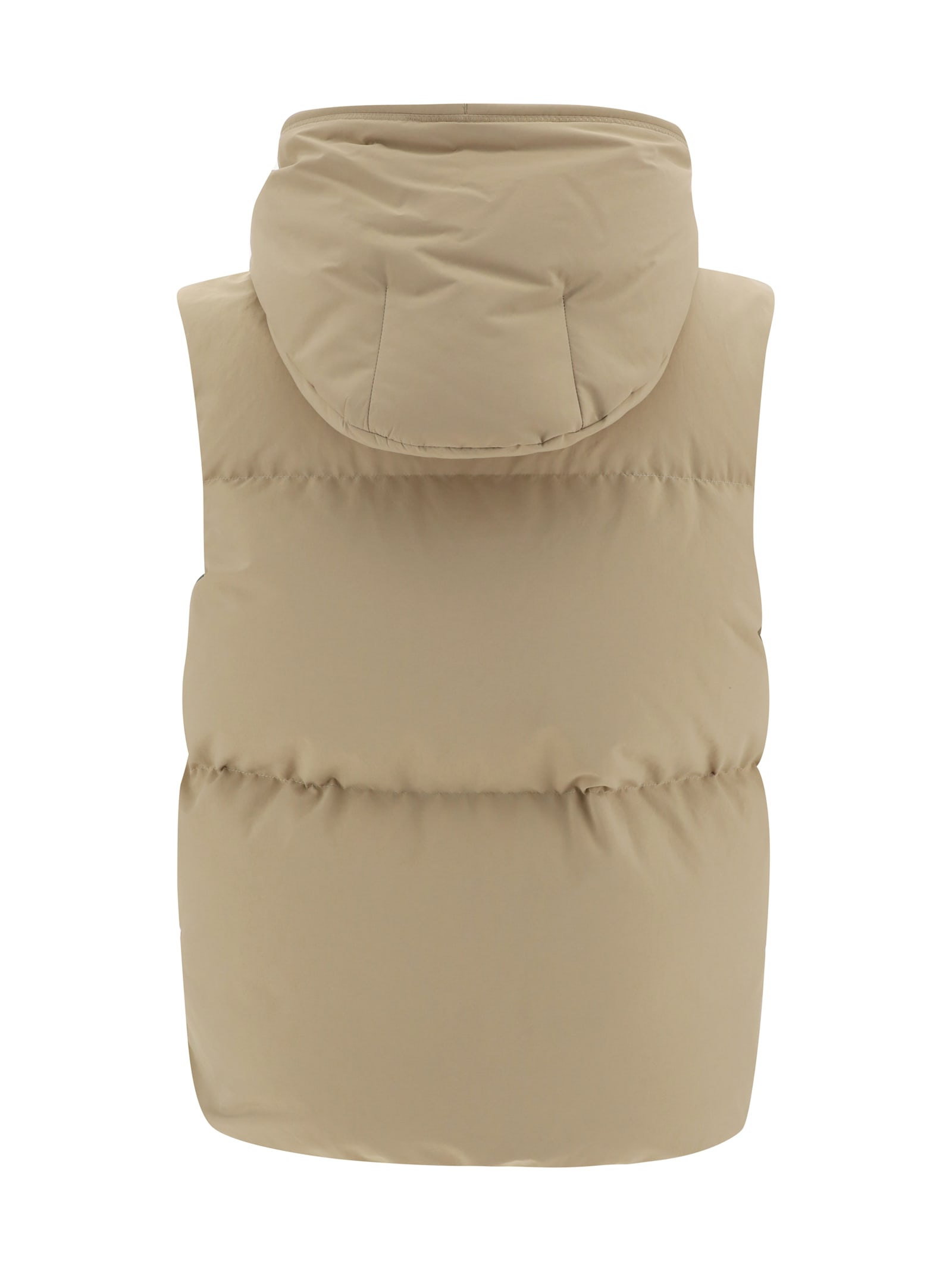 Shop Moncler Baldy Down Vest In Medium Beige