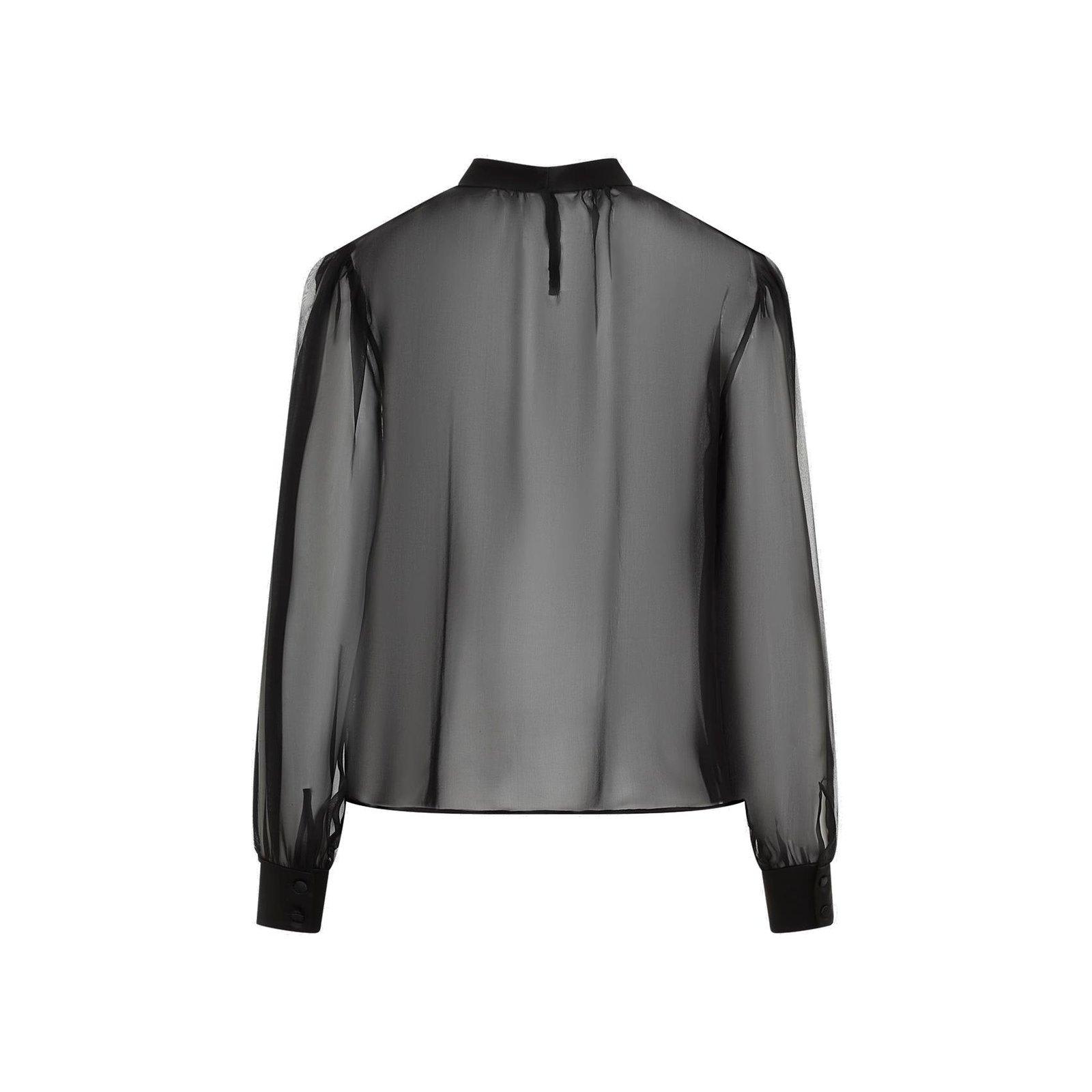 Shop Dolce & Gabbana Chiffon Pussy-bow Blouse In Nero