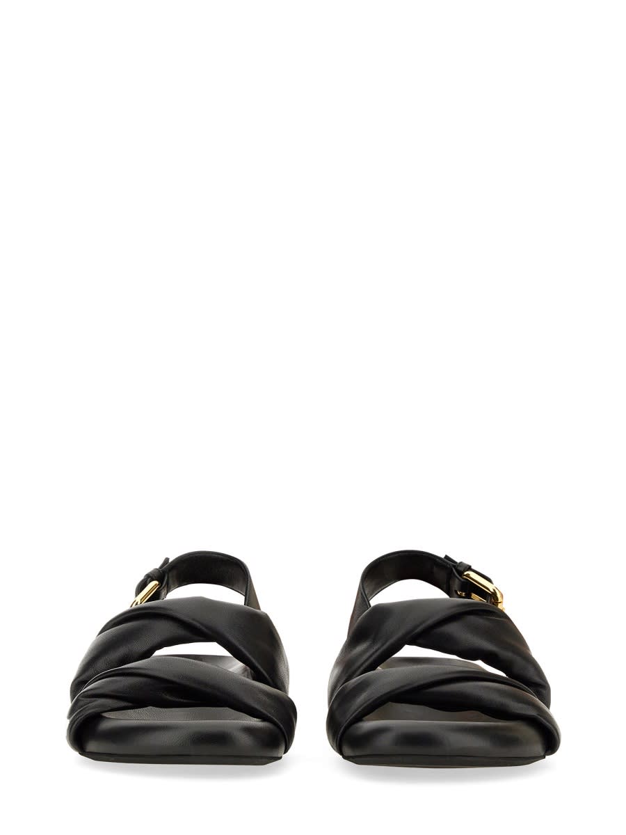 Shop Marni Leather Sandal In Black
