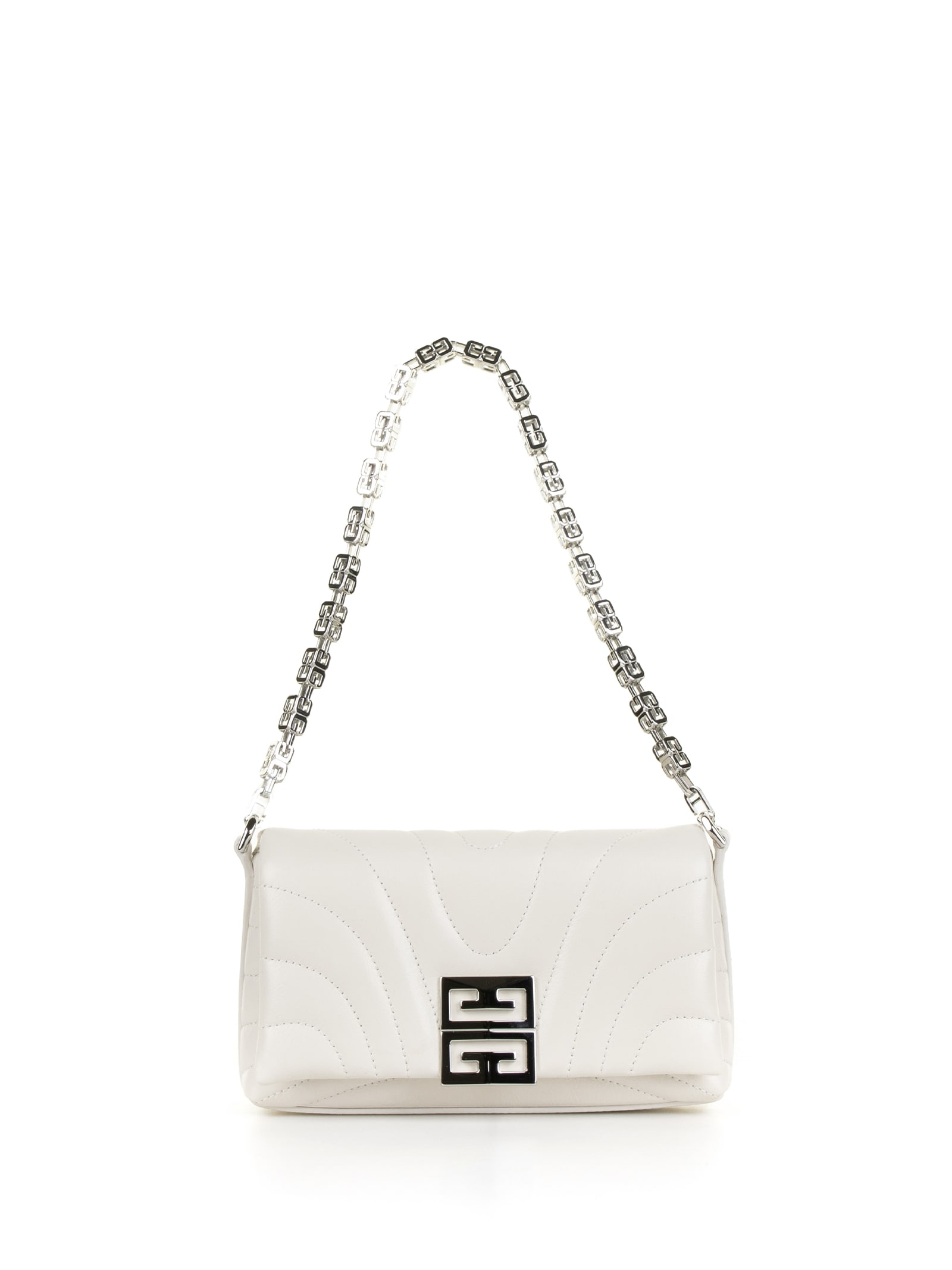 Shop Givenchy Soft Micro Clutch Bag In Quilted Leather In Ivory