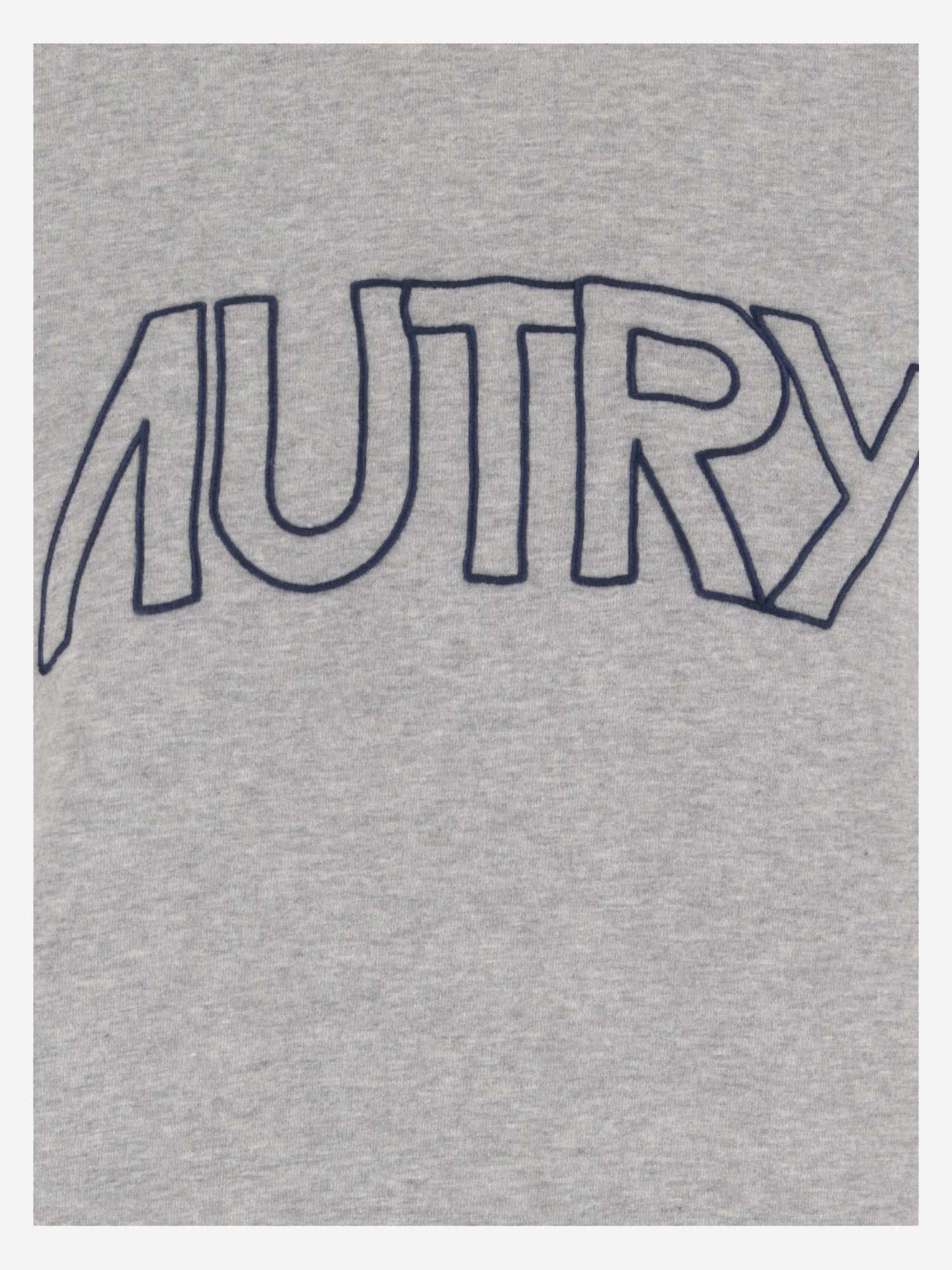 Shop Autry Cotton Sweatshirt With Logo In Grey