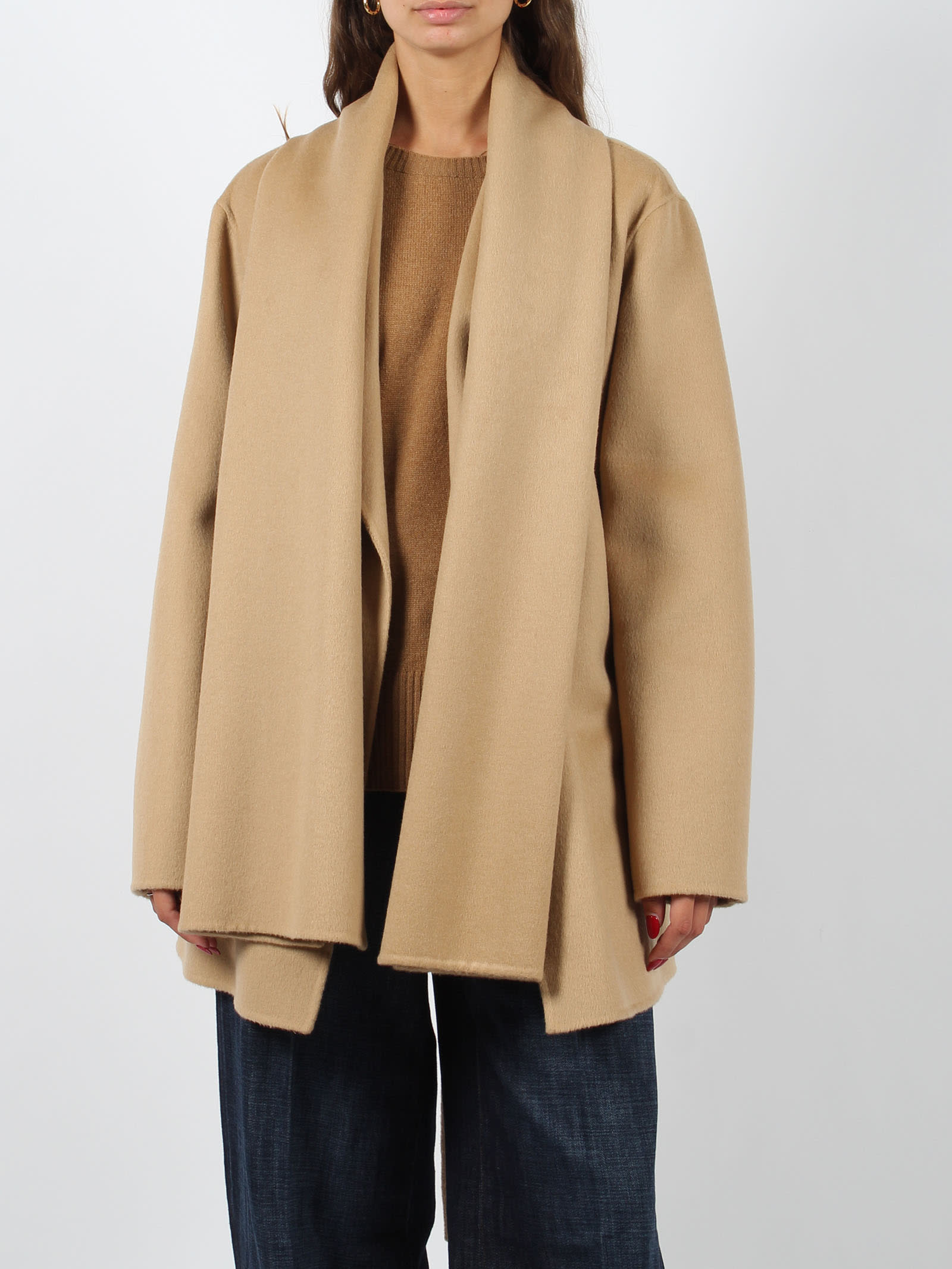 Shop P.a.r.o.s.h Leak Coat In Nude & Neutrals