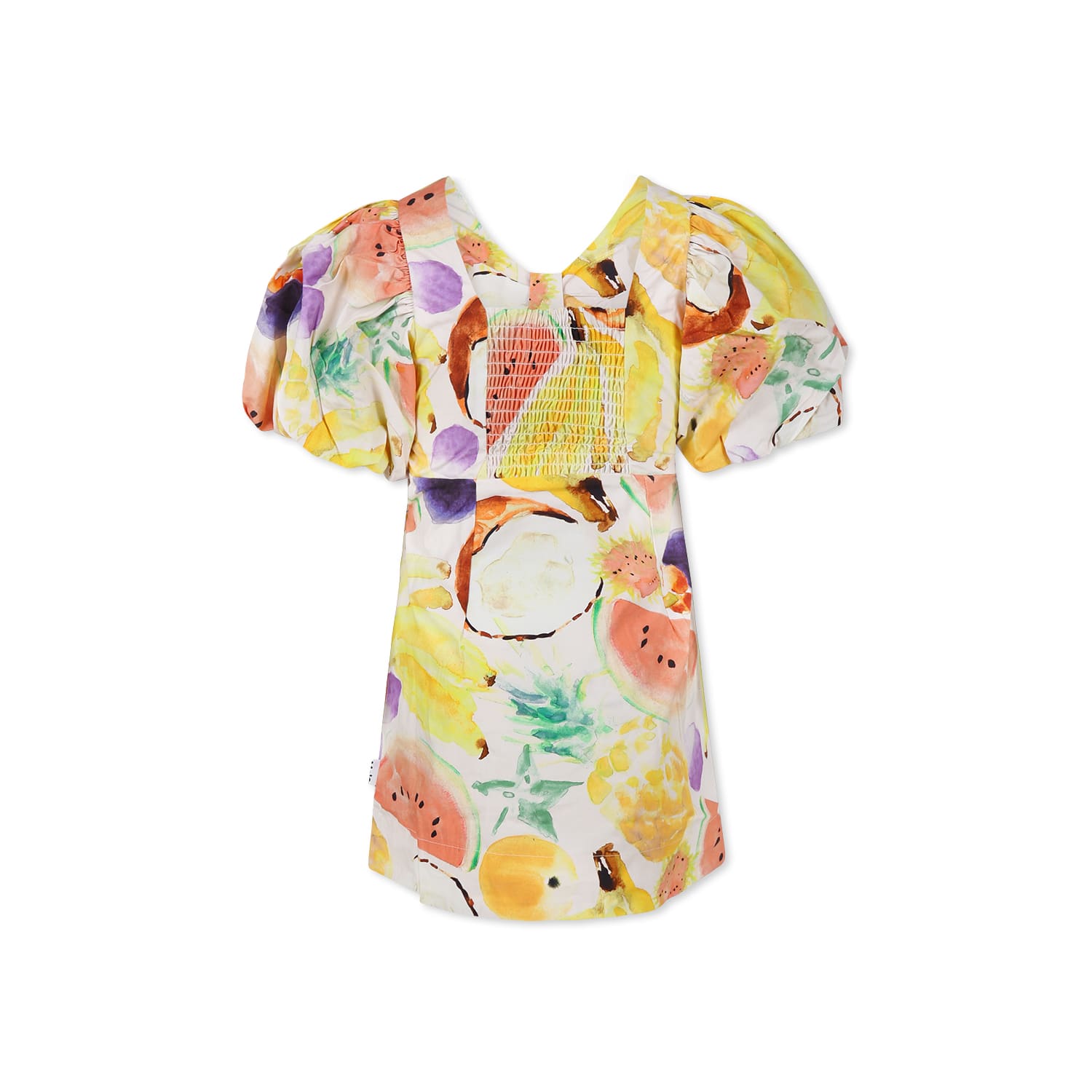Molo Multicolor Dress For Girl With Fruit Print In Multicolor