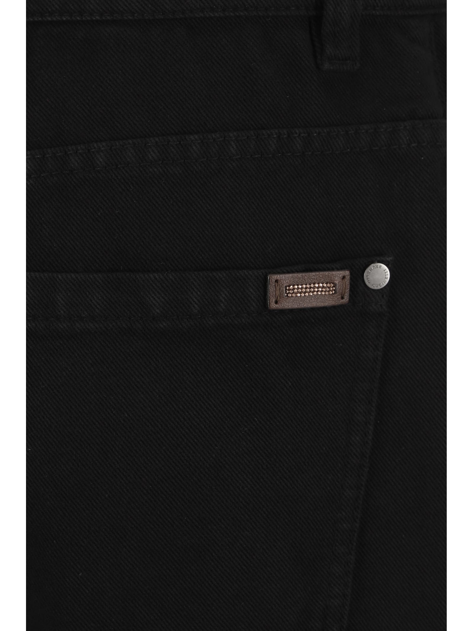 Shop Brunello Cucinelli Denim Pants In Nero