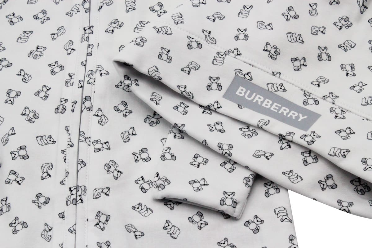 Shop Burberry Complete Gift Set Consisting Of Onesie + Cotton Cap With Thomas Teddy Bear Print In White