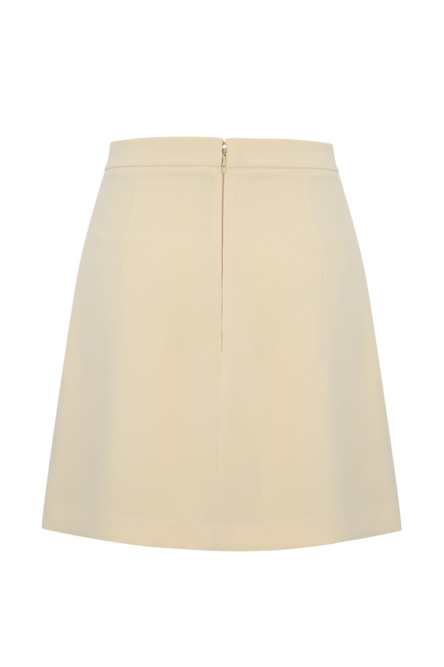 Elisabetta Franchi Two-tone Crepe Skirt In Lemonade/cacao