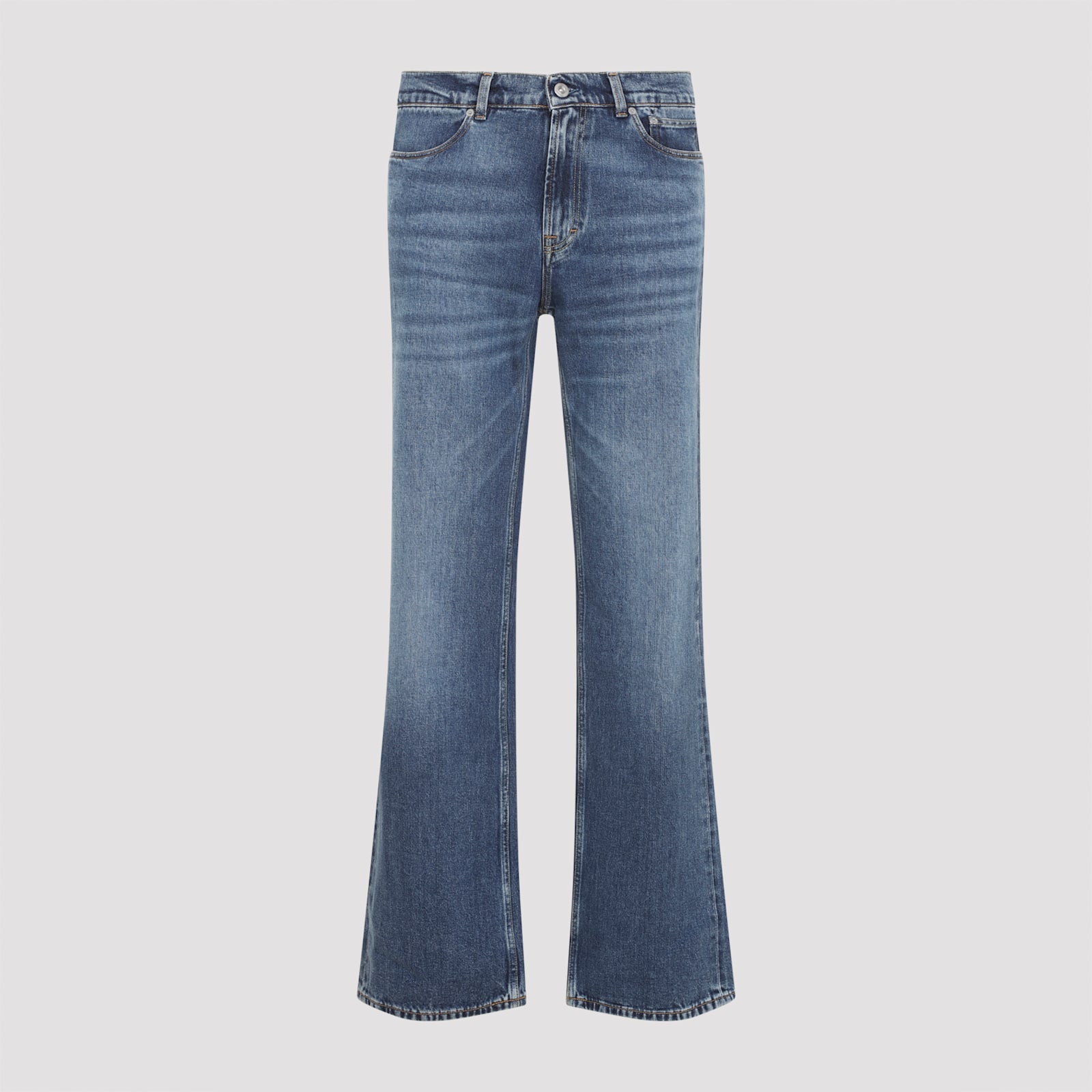 Our Legacy Faded Five-pocket Trousers Featuring Belt Loops In Blue