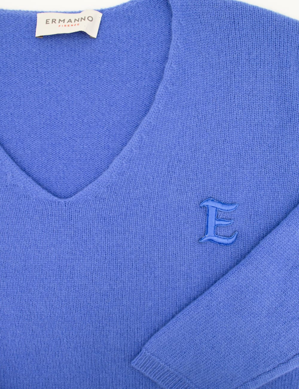 Shop Ermanno Firenze Sweater In Avio Scuro Cachemire