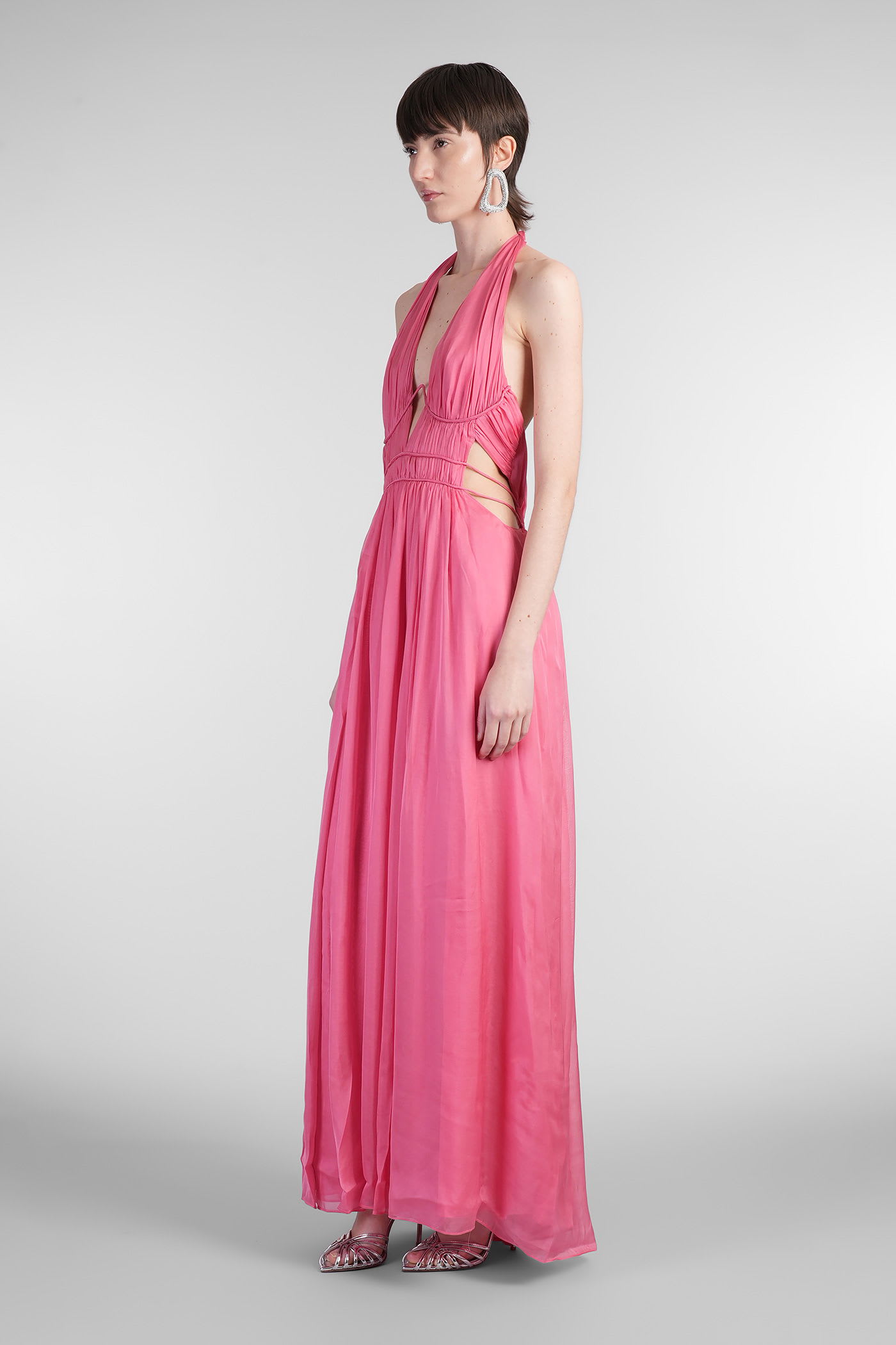 Cult Gaia Aashvi In Fuxia Silk In Pink
