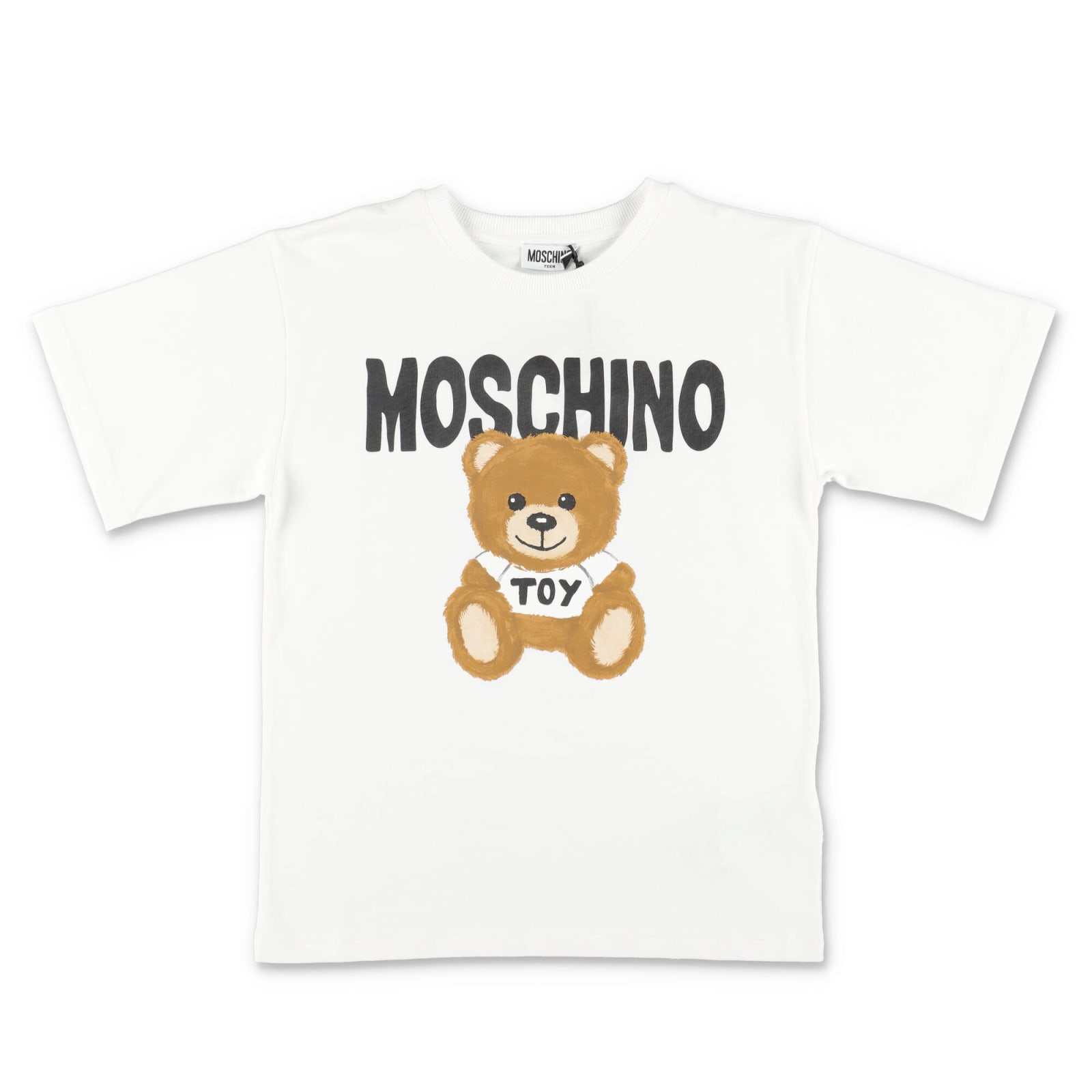 Moschino T-shirt Teddy Bear Bianca In Jersey Di Cotone Bambino