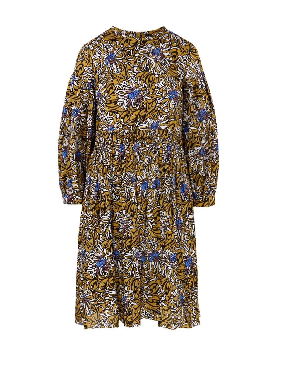 Max Mara Tolmin Floral Poplin Dress In Giallo | ModeSens