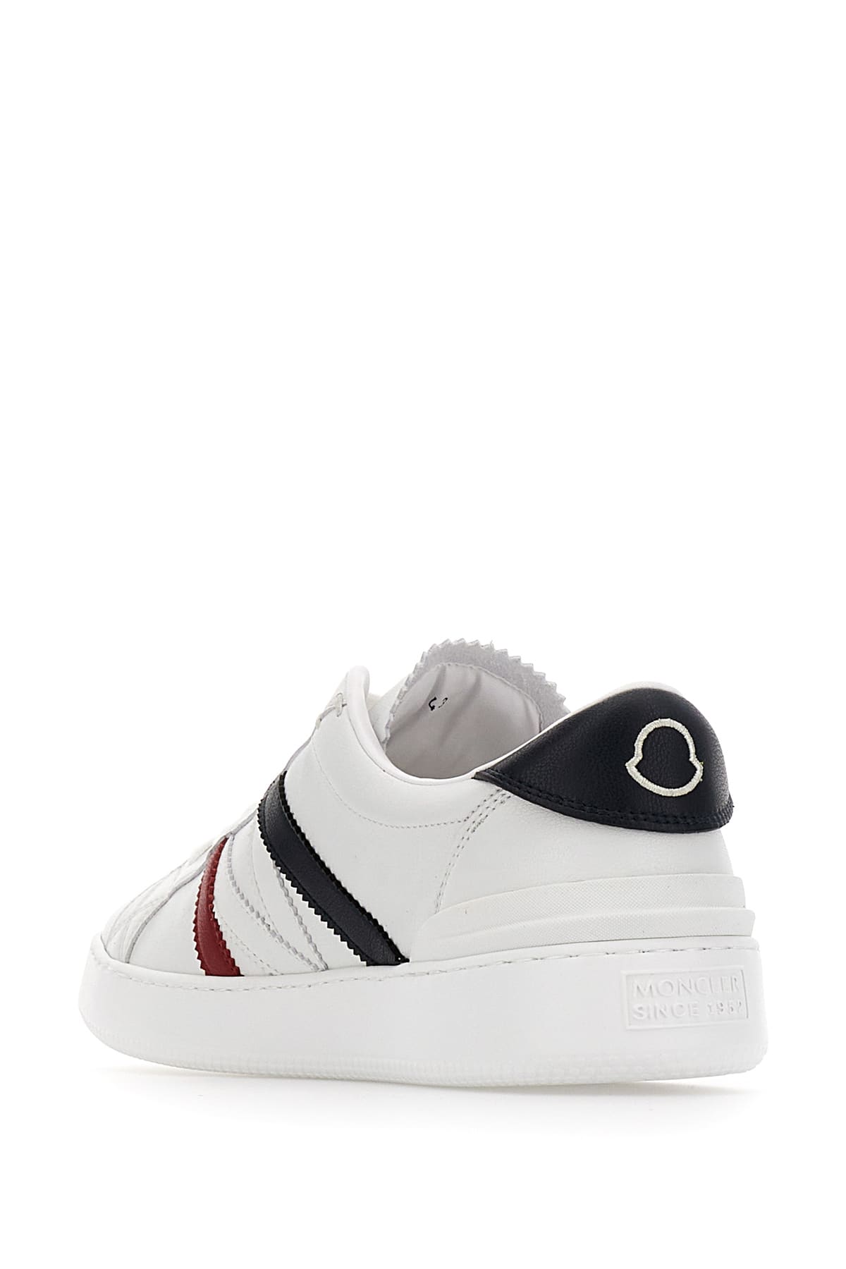 Shop Moncler White Synthetic Leather Monaco M Sneakers In P07