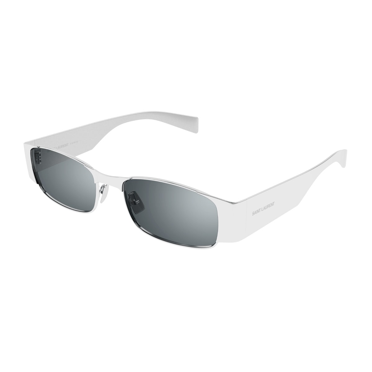 Saint Laurent Sl 738 Linea Sl Logo 001 Silver Silver Sunglasses In Silver