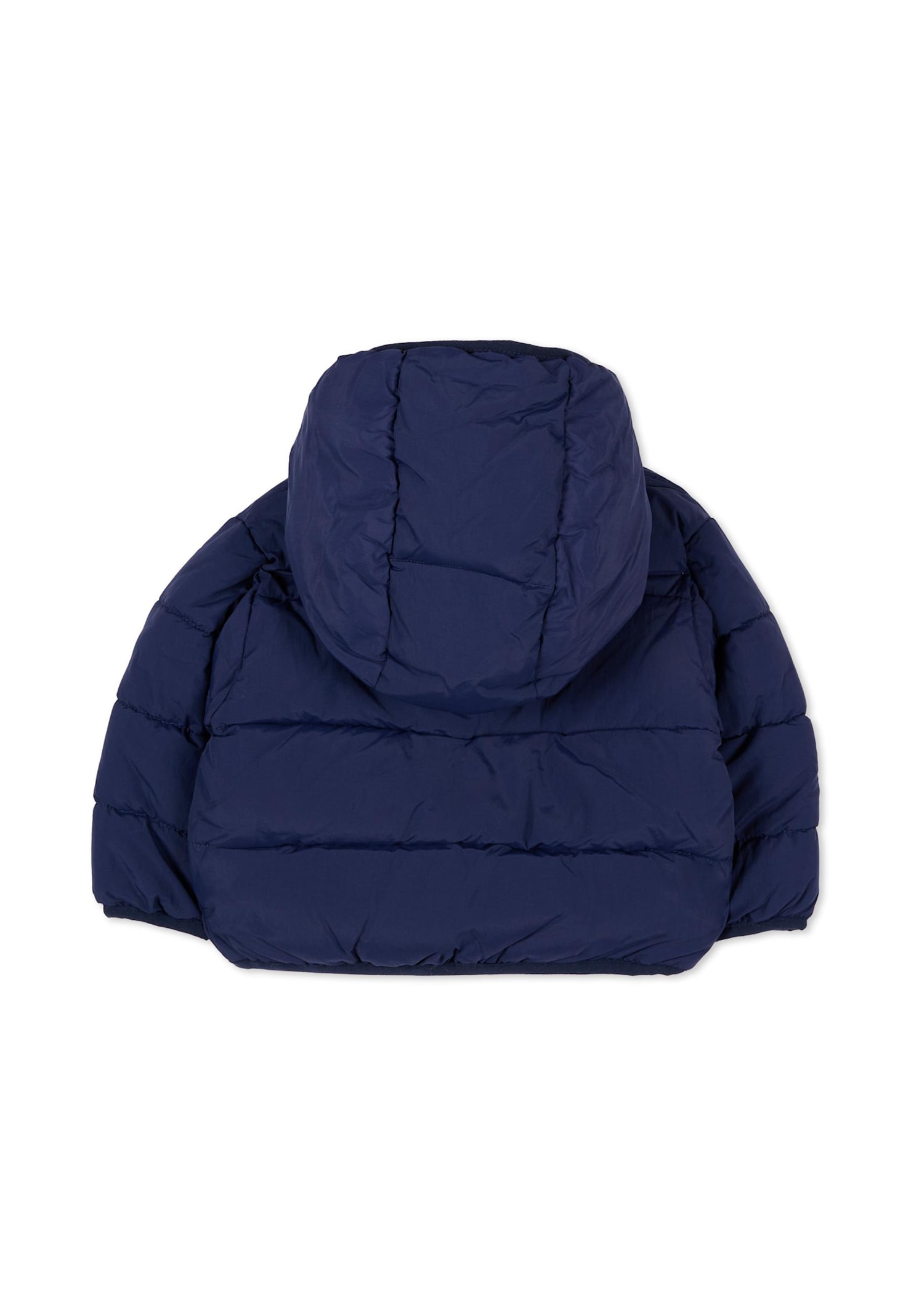 Timberland Blue Down Jacket For Baby Boy With Logo In Blue