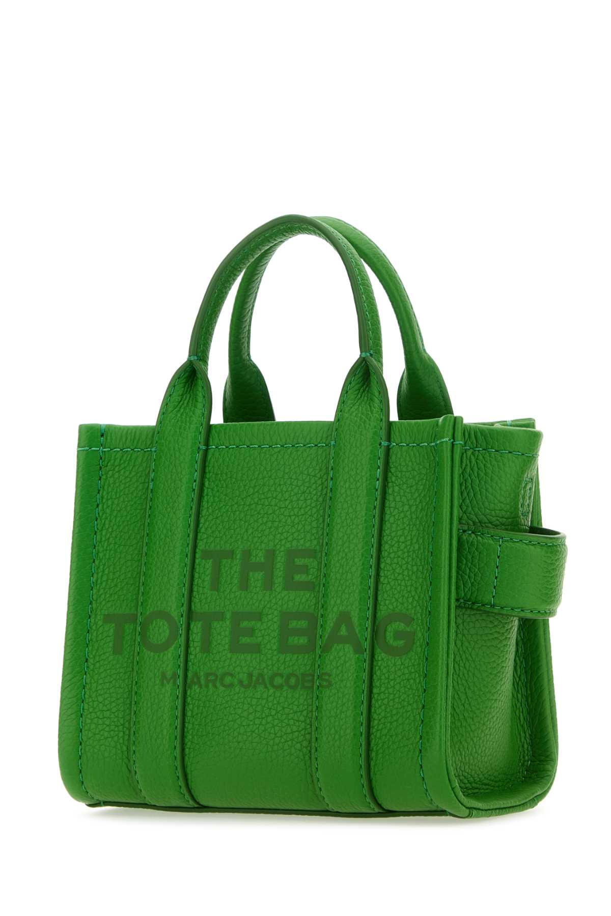 Shop Marc Jacobs Green Leather Micro The Tote Bag Handbag In Kiwi