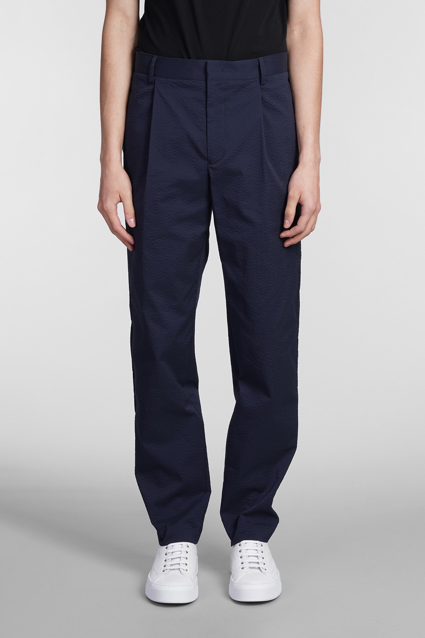 EMPORIO ARMANI PANTS IN BLUE POLYESTER